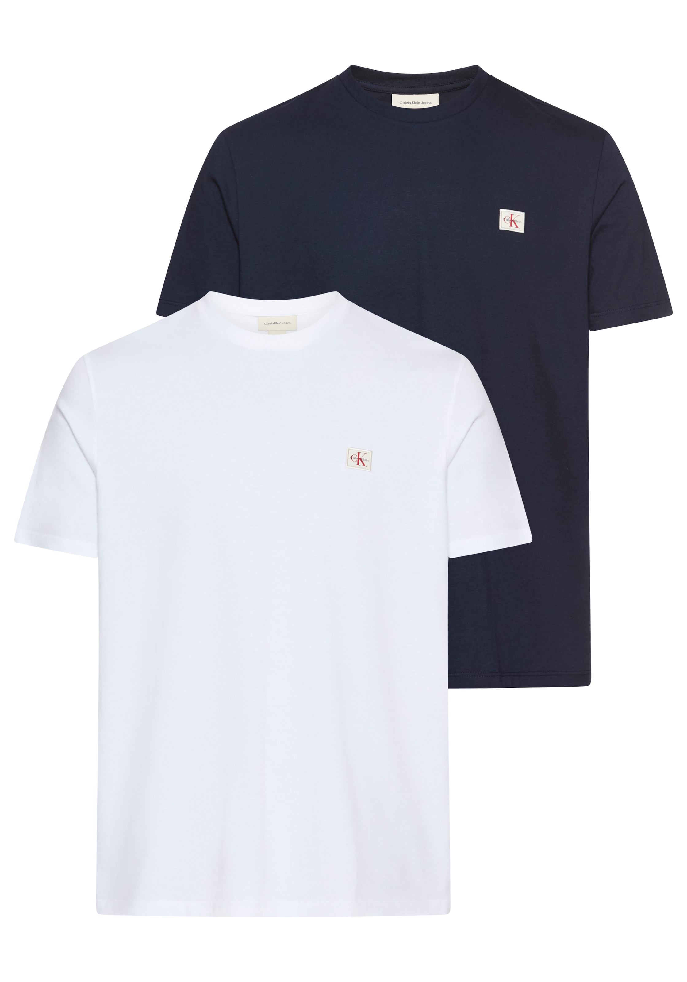 Calvin Klein Jeans T-Shirt "SS BADGE TEE 2 PACK" Packung, 2er-Pack, 2 Stk. Mit Rundhalsausschnitt