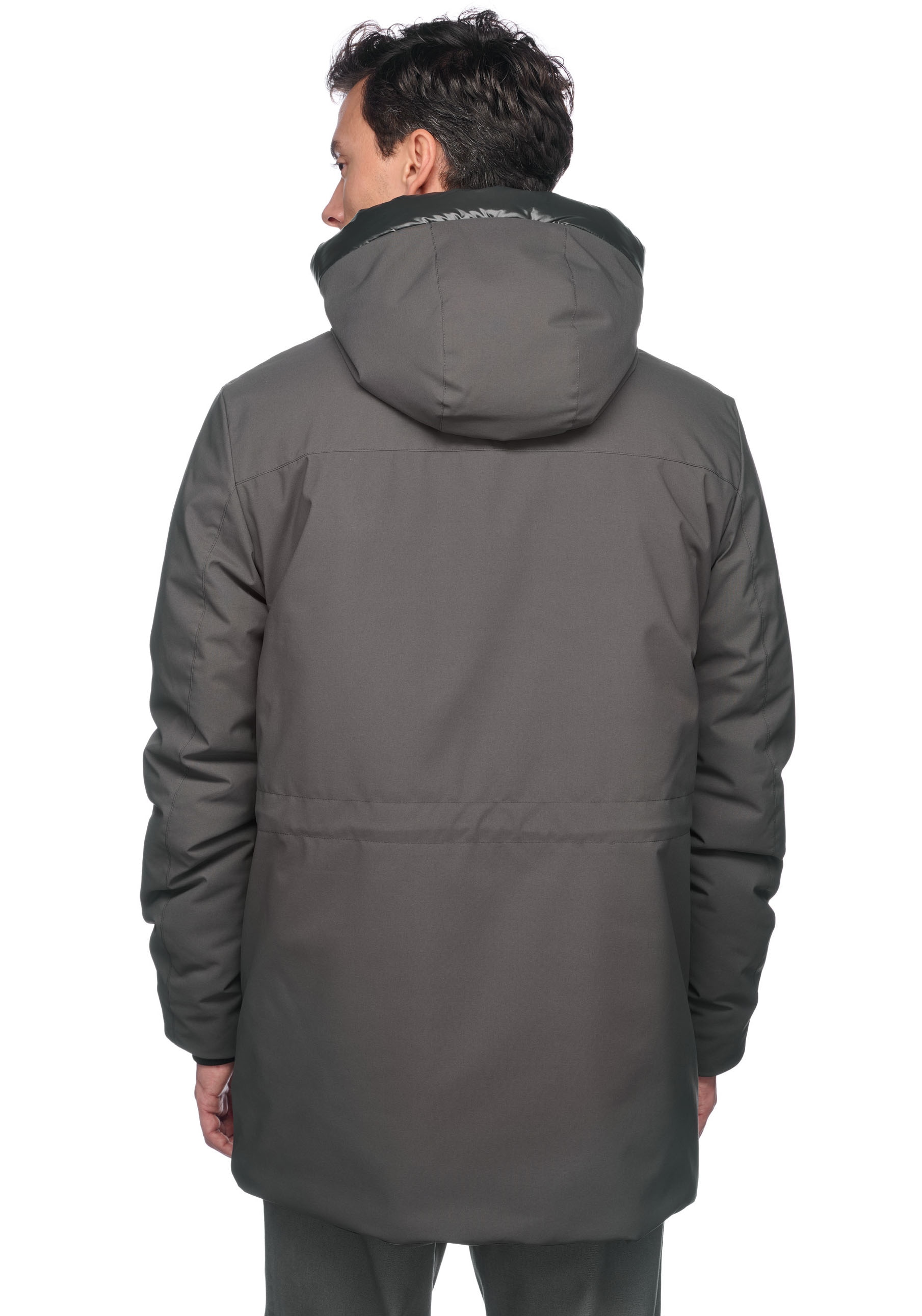 Geox Langjacke »SPHERICA«, mit Kapuze, mit verdecktem Reissverschluss & Druckern, Leistentaschen, Kapuze