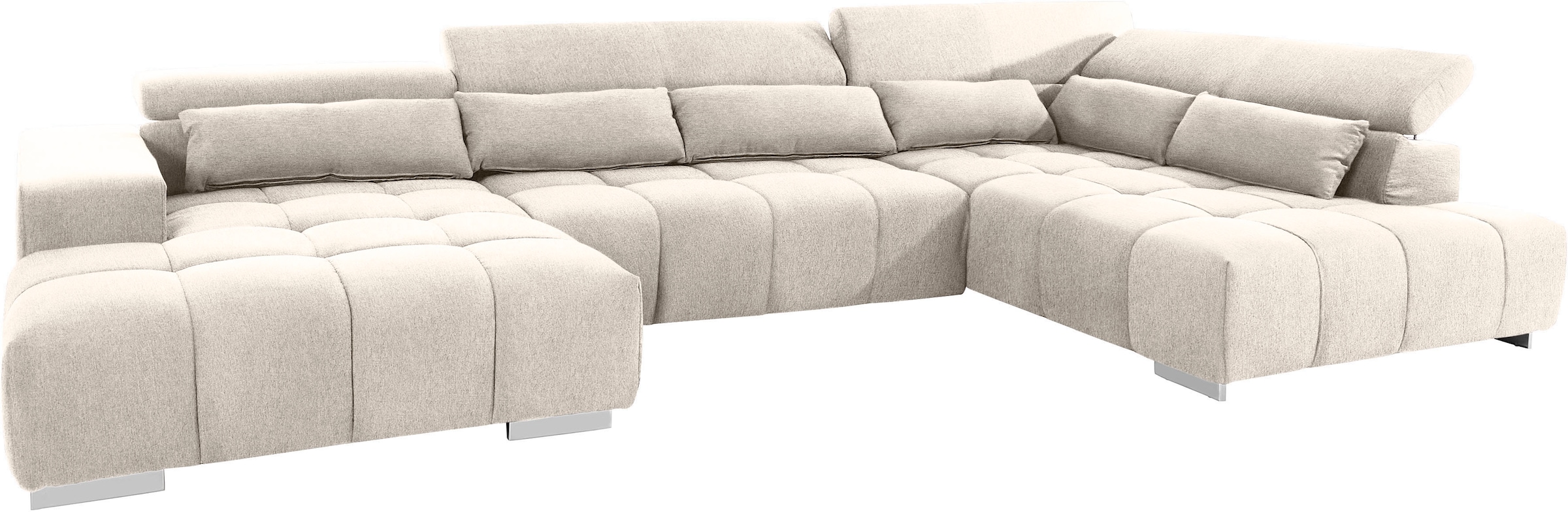 COTTA Wohnlandschaft »Orion U-Form«, mit Kopfteilverstellung & 6 Nierenkissen