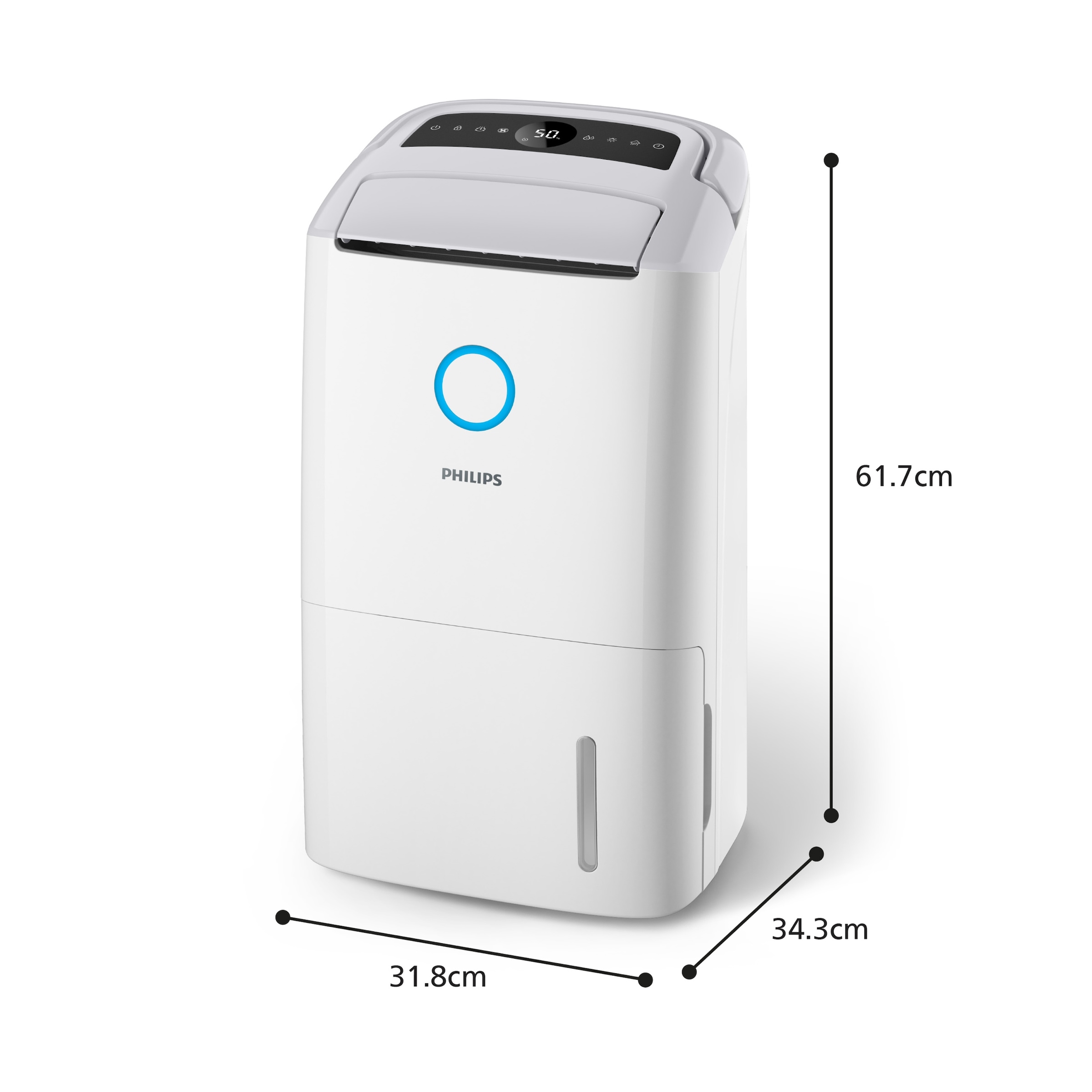 Philips Luftentfeuchter »u. Luftreiniger DE5305/11 5000 Series, mit Wäschetrockner-Modus«, für 137 m³ Räume, Entfeuchtung 26,5 l/Tag, Tank 4 l, 2-Schichten-HEPA-Filtersystem, Luftreinigungsrate 270 m³/h