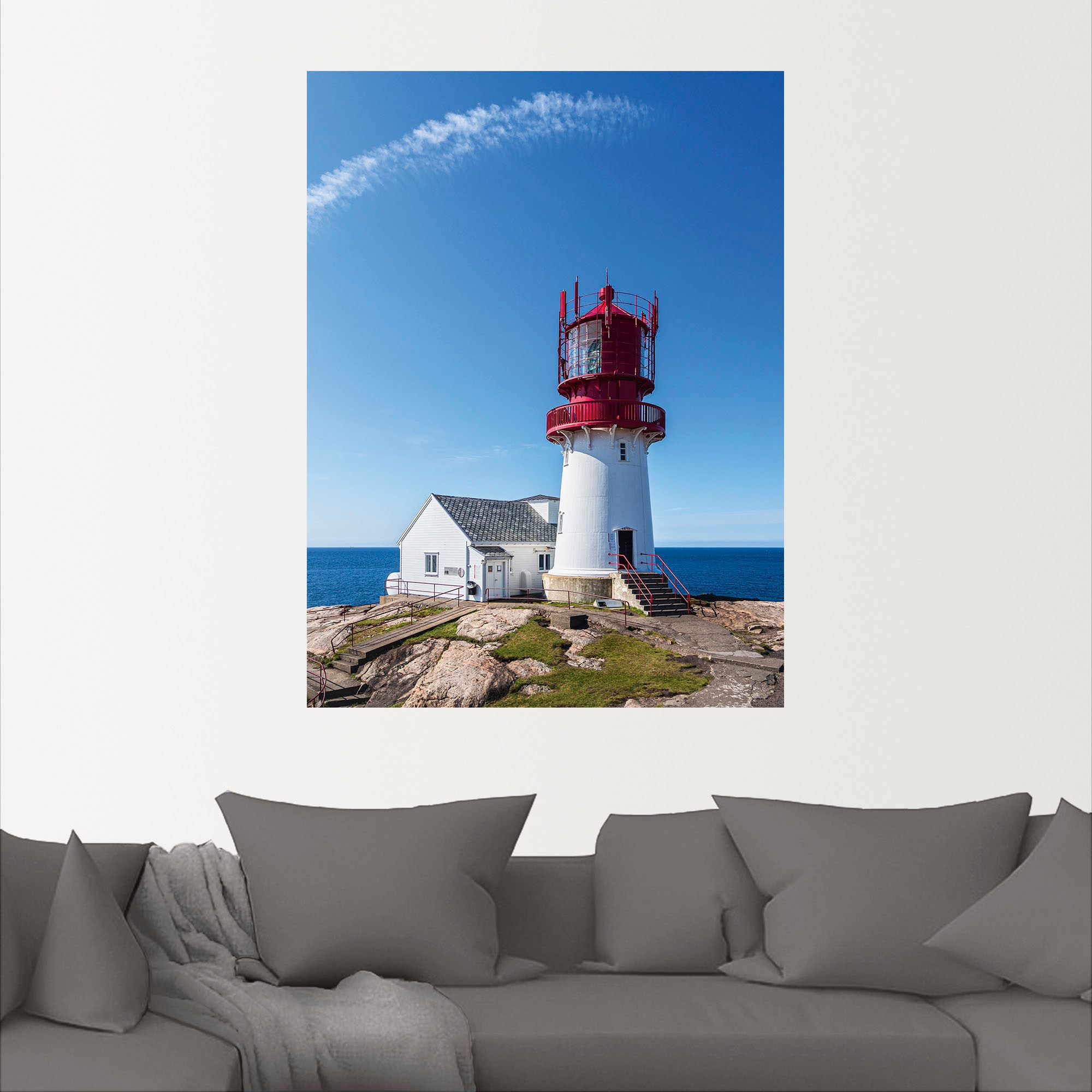 Artland Wandbild »Leuchtturm Lindesnes Fyr in Norwegen«, Gebäude, (1 St.), als Alubild, Leinwandbild, Wandaufkleber oder Poster in versch. Grössen