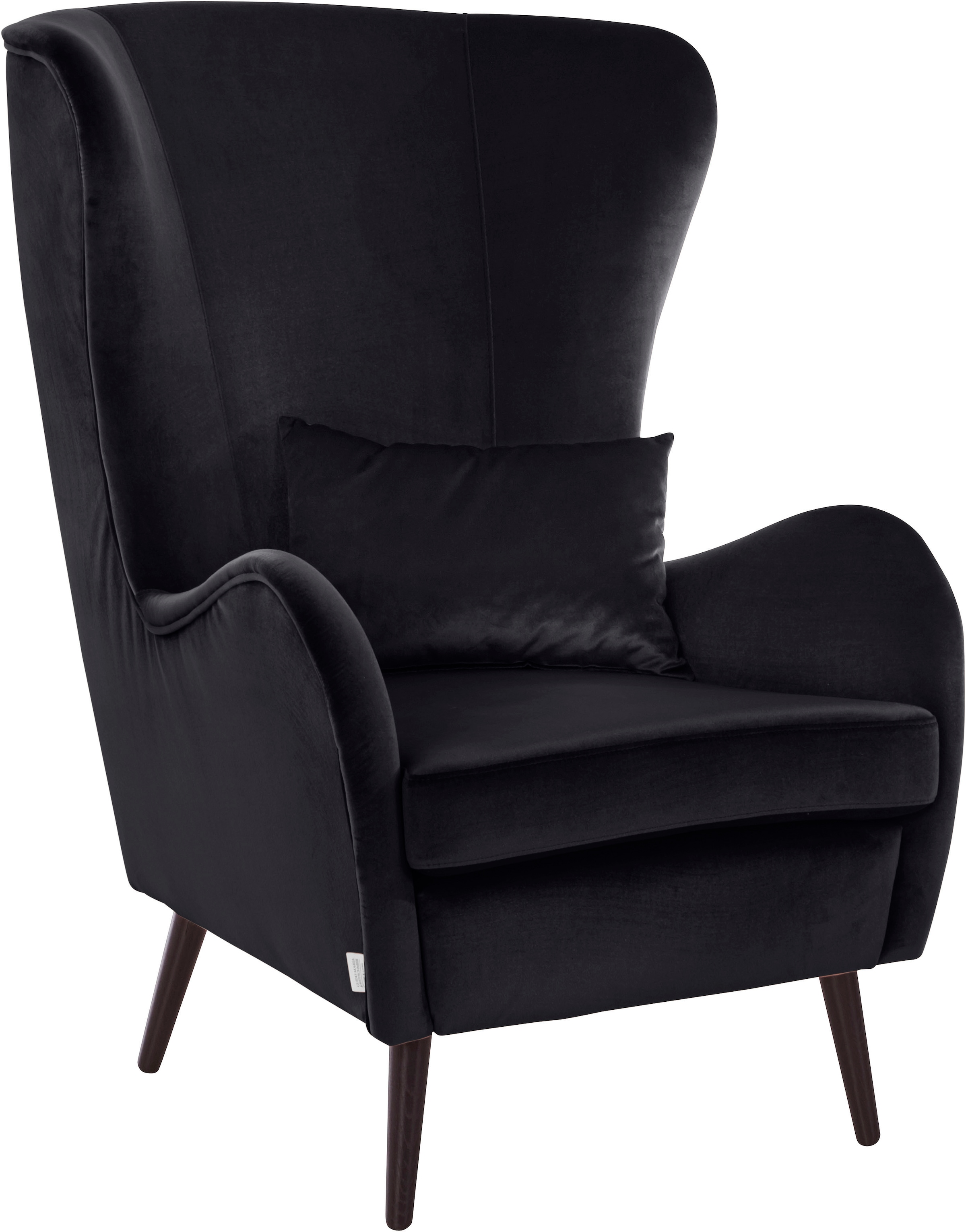 Guido Maria Kretschmer Home&Living Sessel »Salla auch in Fellimitat und Feincord, viele Bezugsarten, Ohrensessel«, wahlweise mit oder ohne Hocker; grosser Sessel: Masse B/T/H: 78/94/118cm
