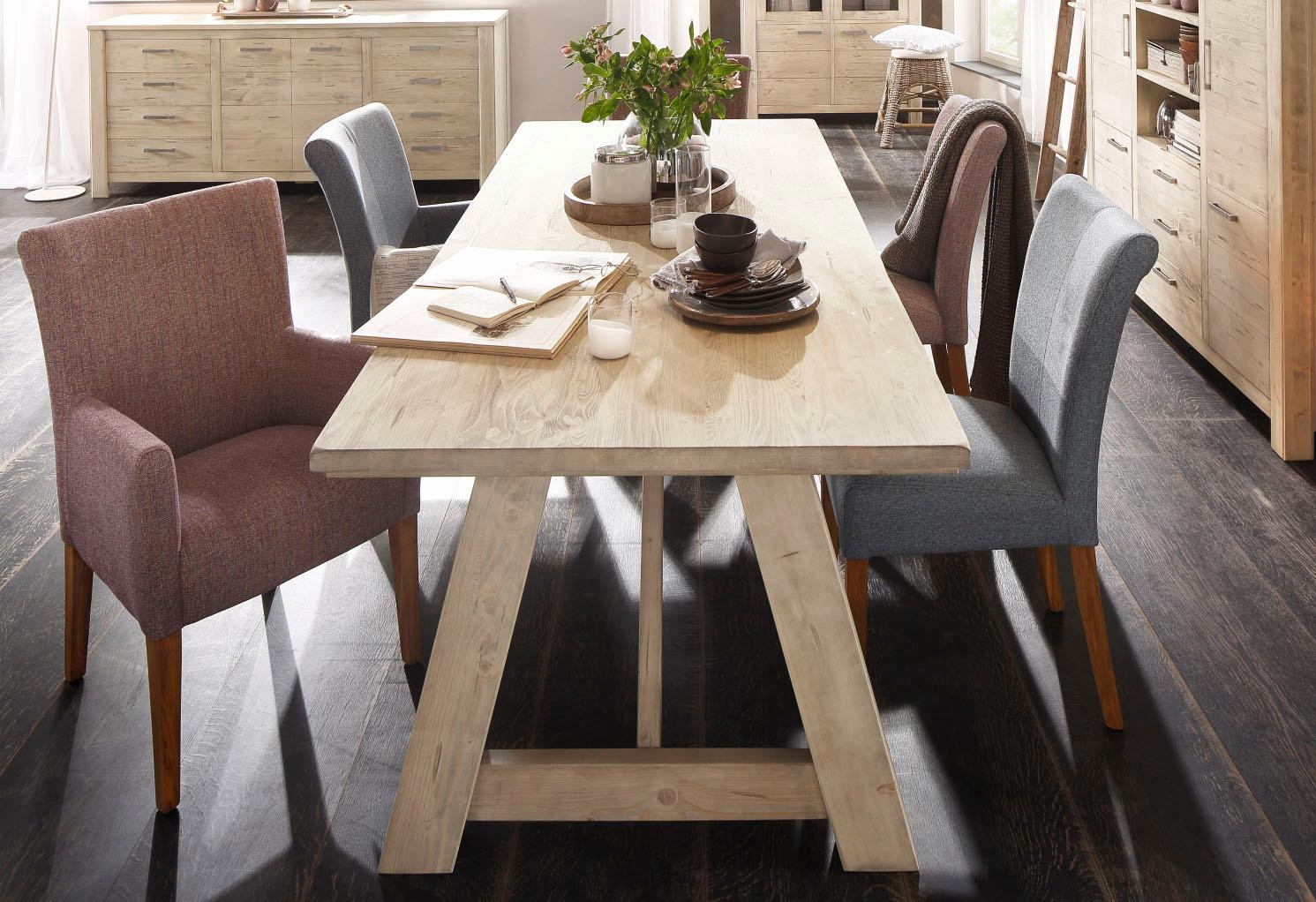 Home affaire Esszimmerstuhl »Queen Polsterstuhl BESTSELLER«, (Set), 4 St., Webstoff, verschiedene Bezüge, Gestell Massivholz