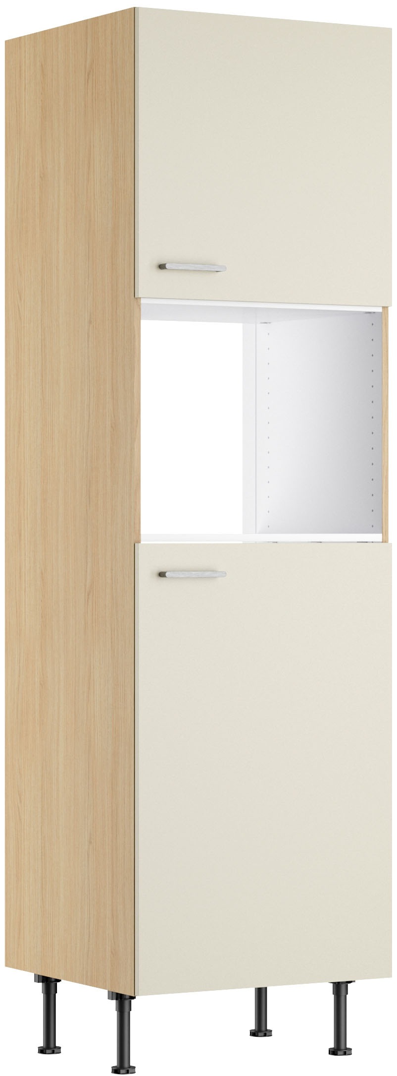 KOCHSTATION Mikrowellenumbauschrank "KS-Lucy" Breite 60 cm, mit 2 Türen, Soft-Close, höhenverstellbare Füsse