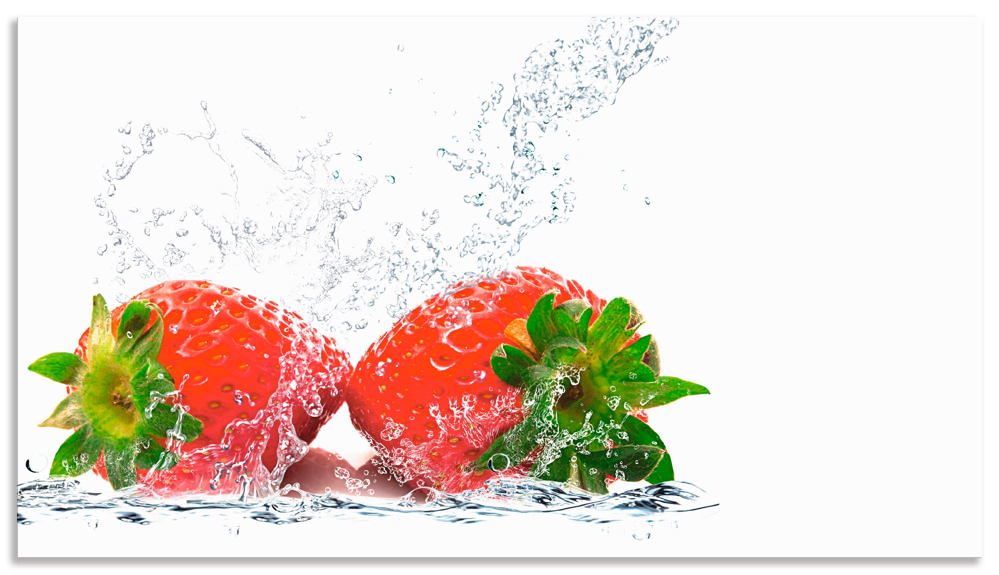 Artland Küchenrückwand »Erdbeeren mit Spritzwasser«, (1 tlg.), Alu Spritzschutz mit Klebeband, einfache Montage