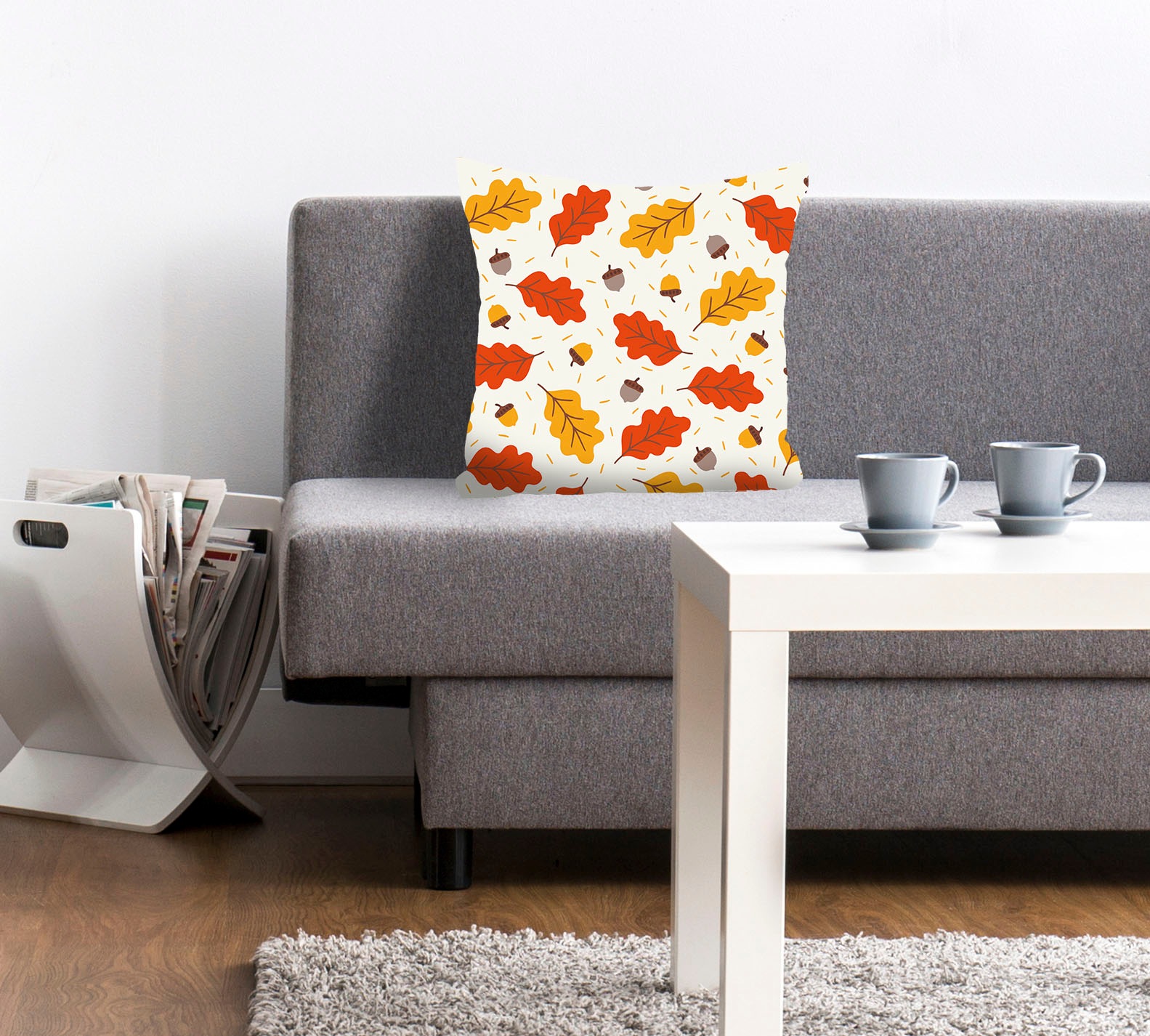 queence Dekokissen »Sakira«, (1 St.), mit orangenen Herbstlaub, Kissenhülle ohne Füllung, 1 Stück
