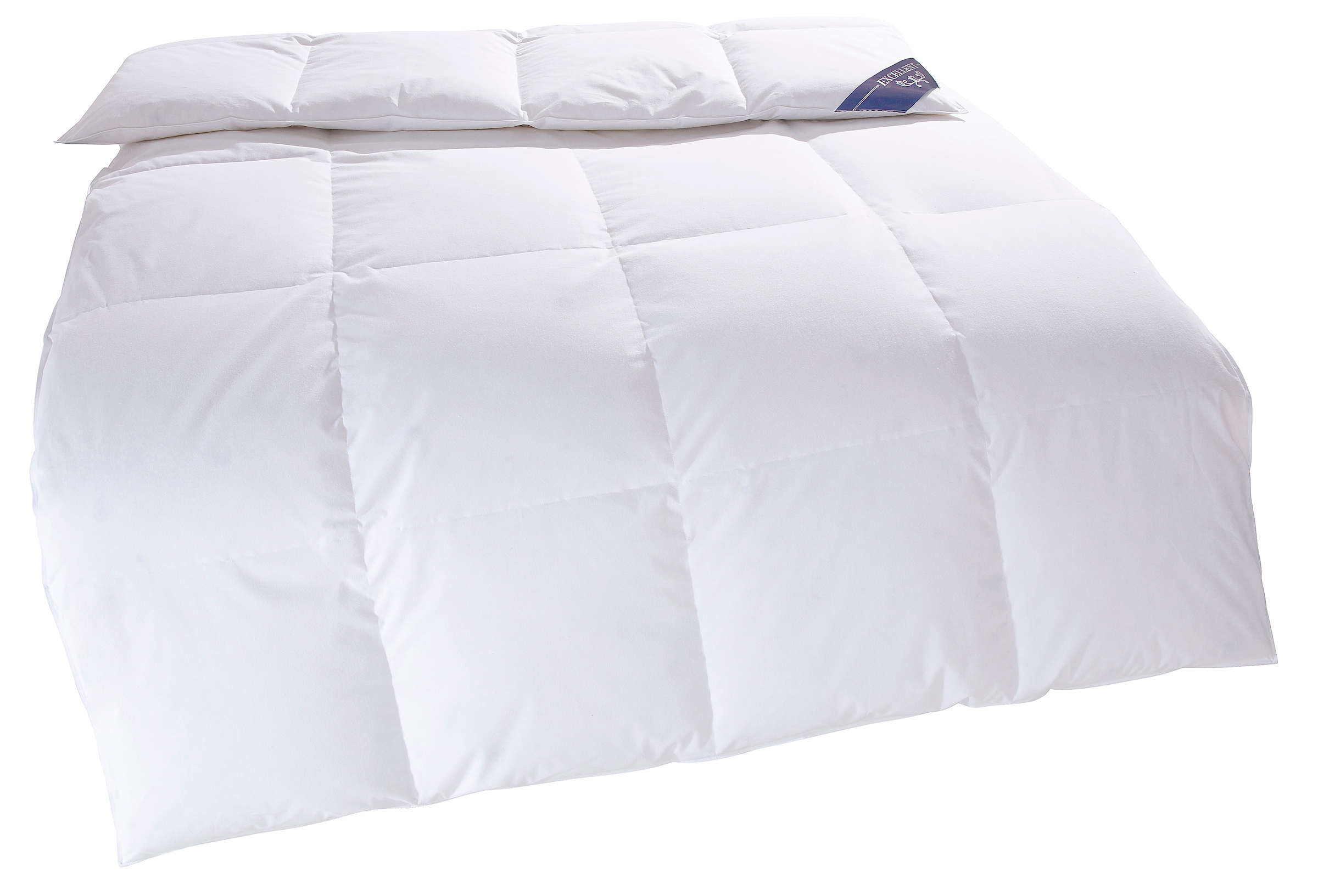 Excellent Daunenbettdecke »VENEDIG, Bettdecken für Sommer und Winter, Decke«, normal, Füllung 90% Daunen, 10% Federn, Bezug 100% Baumwolle, (1 St.), Bettdecke 135x200 cm, 155x220cm und weitere Grössen, Made in Germany