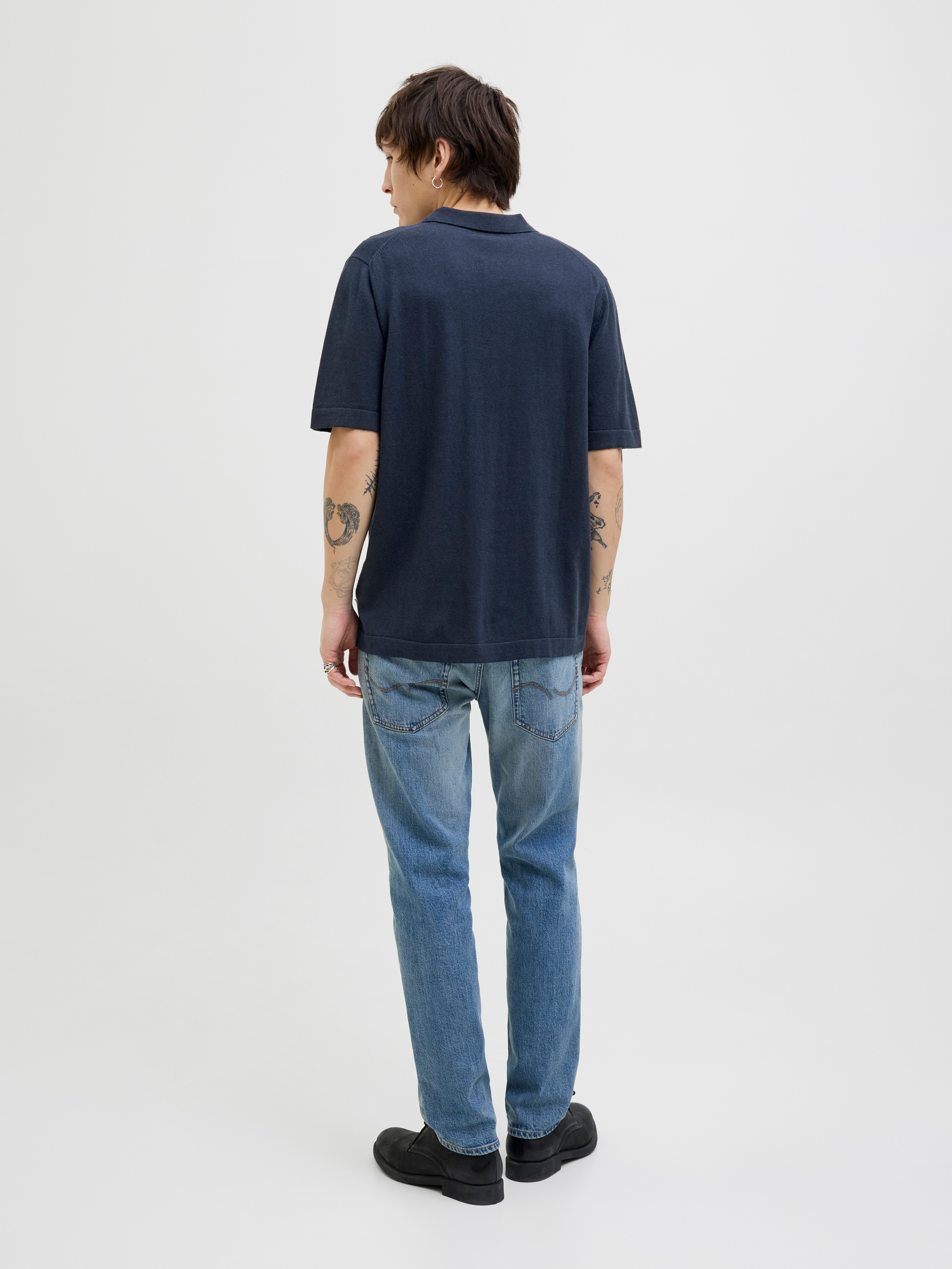 Jack & Jones Kurzarmpullover »JJEEMIL KNIT RELAXED POLO SS SN«, mit Polo Kragen