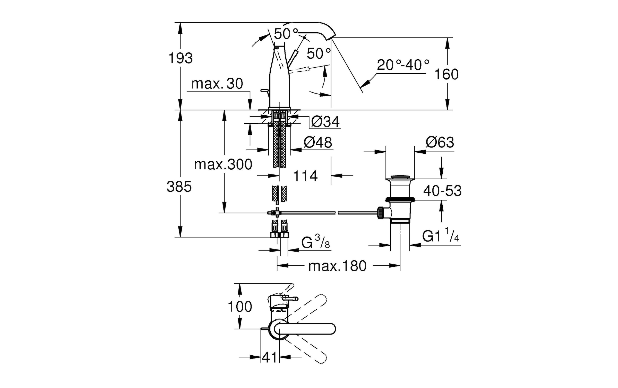 Grohe Badarmatur »Essence Einhand Waschtischbatterie«