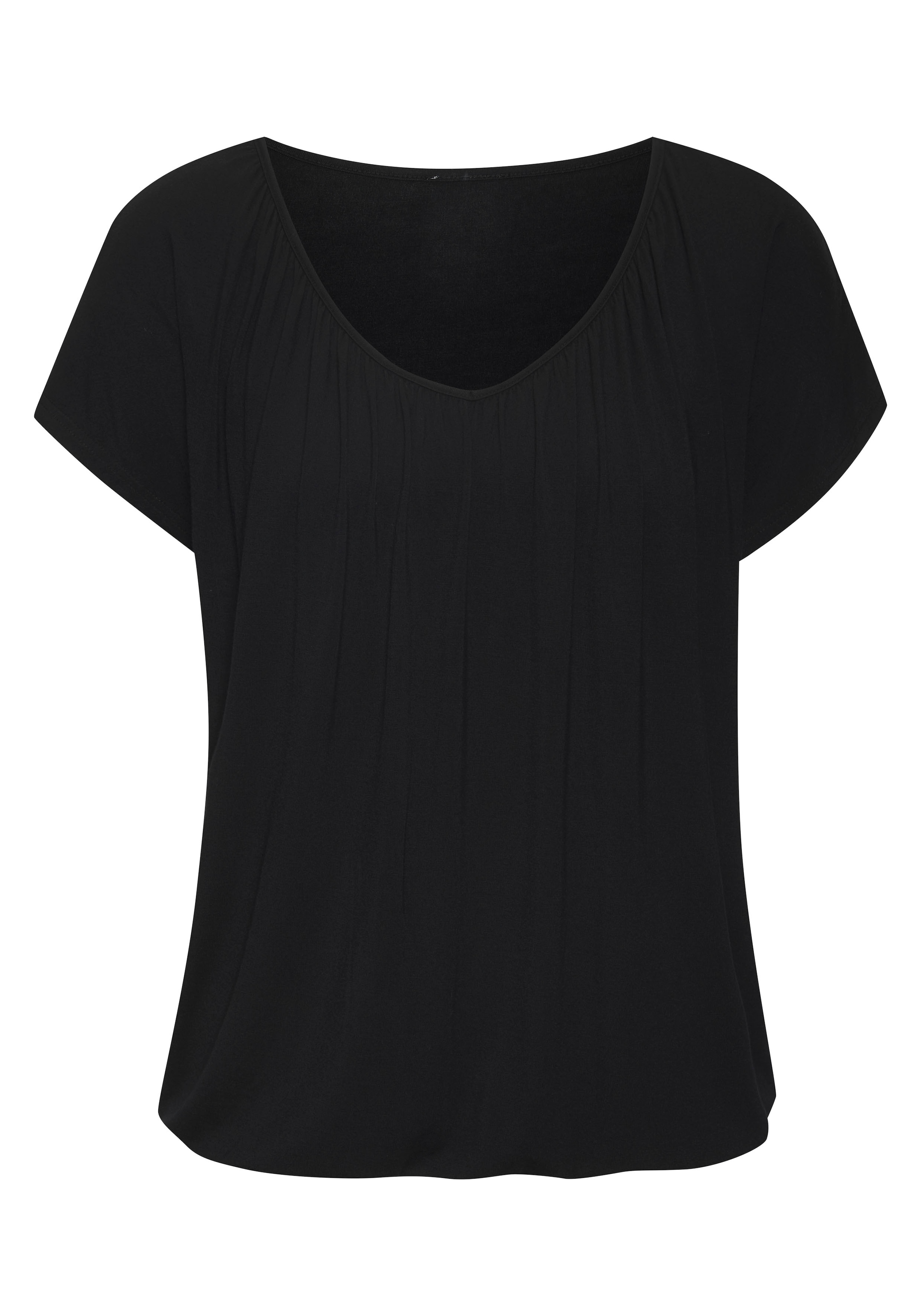 LASCANA Kurzarmshirt, (1 tlg.), mit Gummizug am Bund