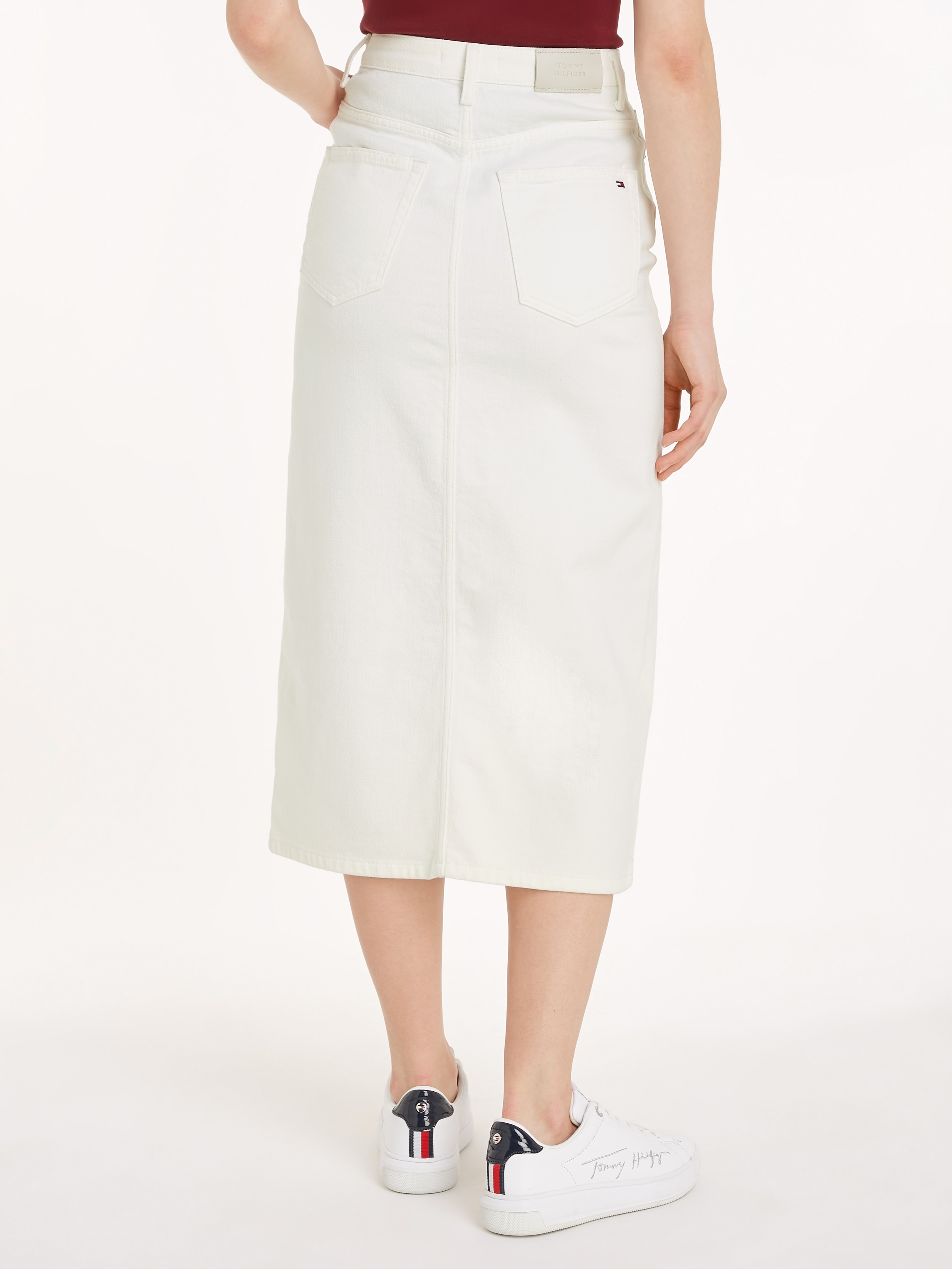 Tommy Hilfiger Bleistiftrock »MIDI STRAIGHT SKIRT HW ECRU«, im 5-Pocket-Style