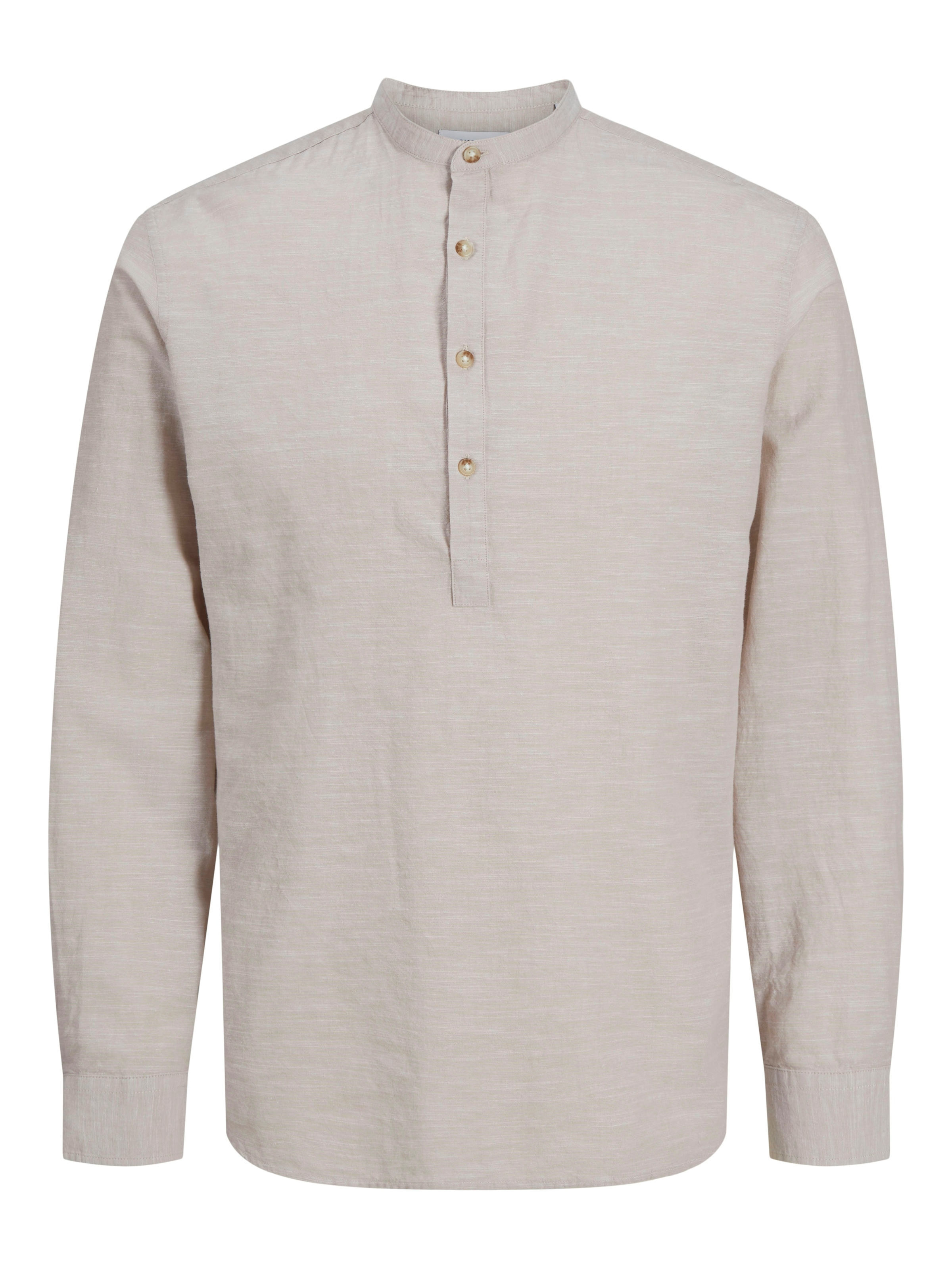 Jack & Jones Langarmhemd »JJESUMMER HALF PLACKET SHIRT LS SN«, mit Bandkragen