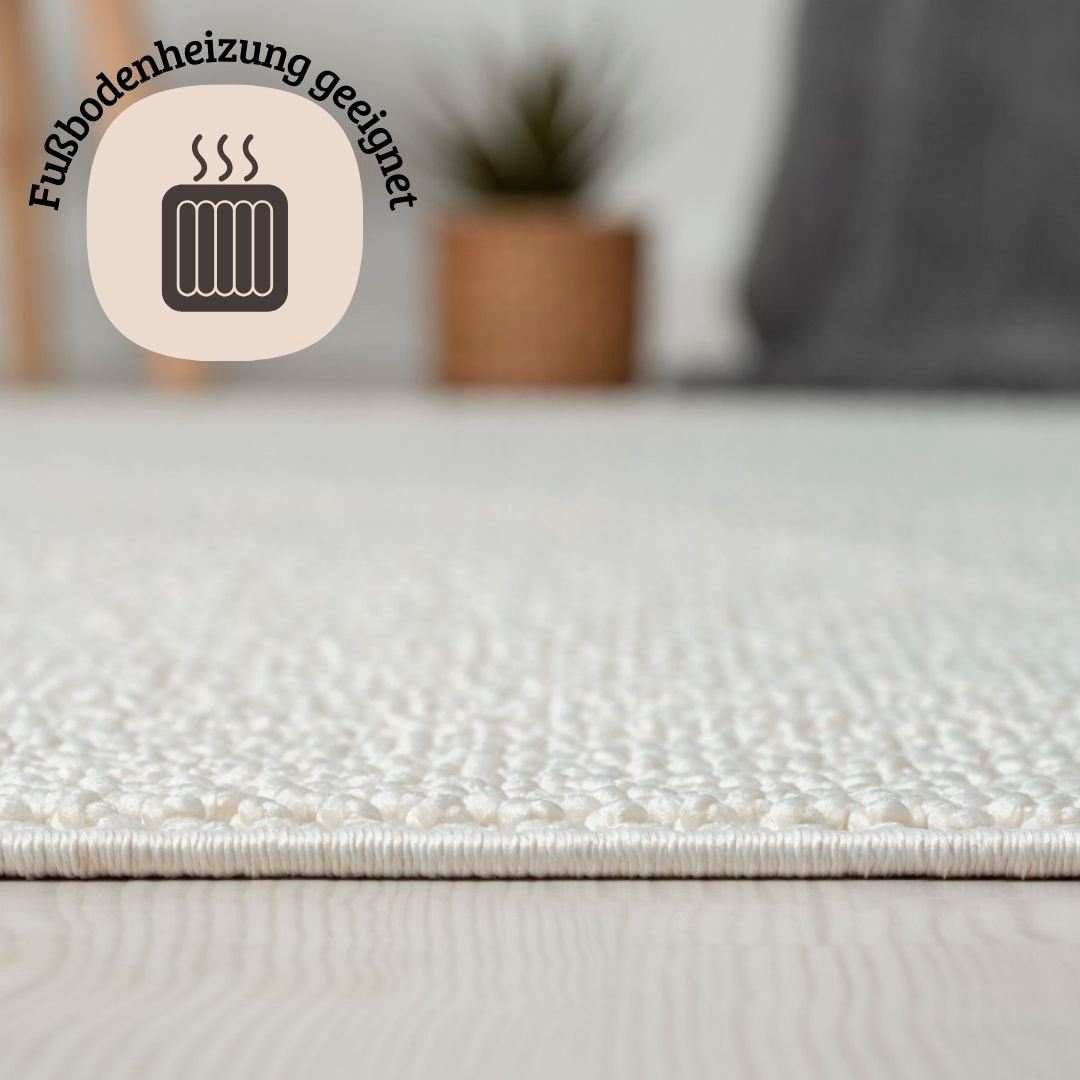 my home Teppich »Vals«, rechteckig, 7 mm Höhe, Uni Farben, meliert, Sisal-Optik, auch in rund erhältlich, mit Fransen