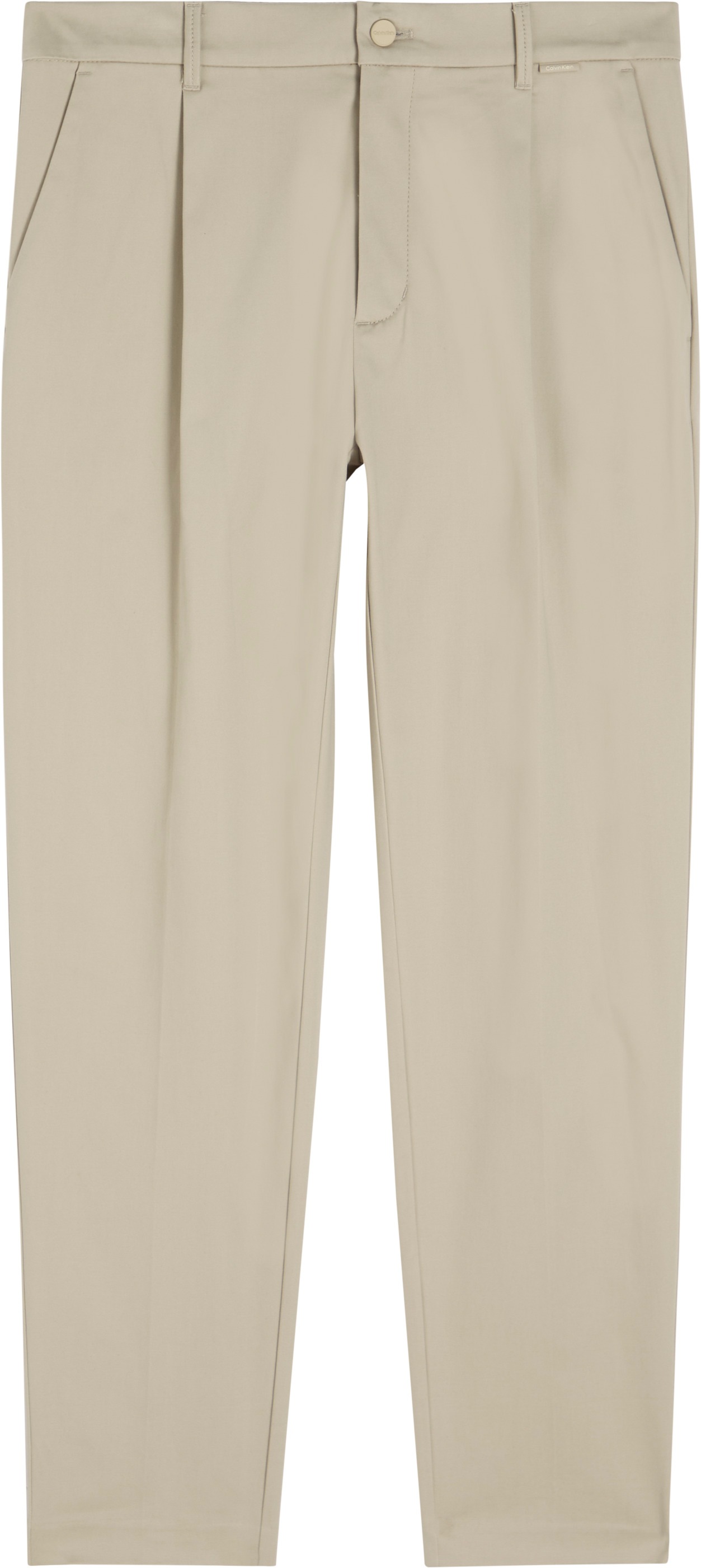 Calvin Klein Bundfaltenhose »SATEEN STRETCH TAPERED PLEAT« in Satin-Optik