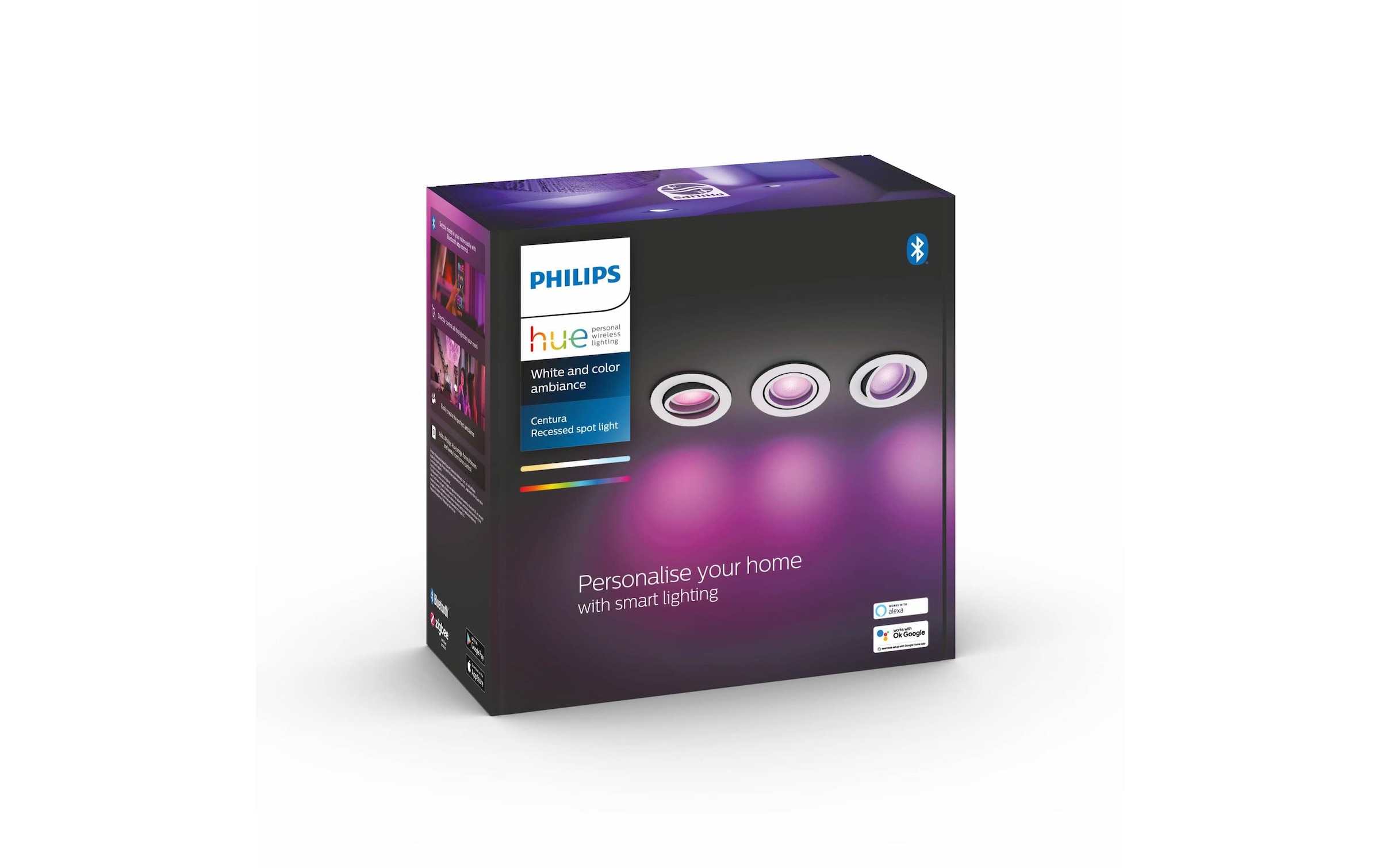 Deckenspot »Philips Hue Einbauspot White & Color«, 3 flammig