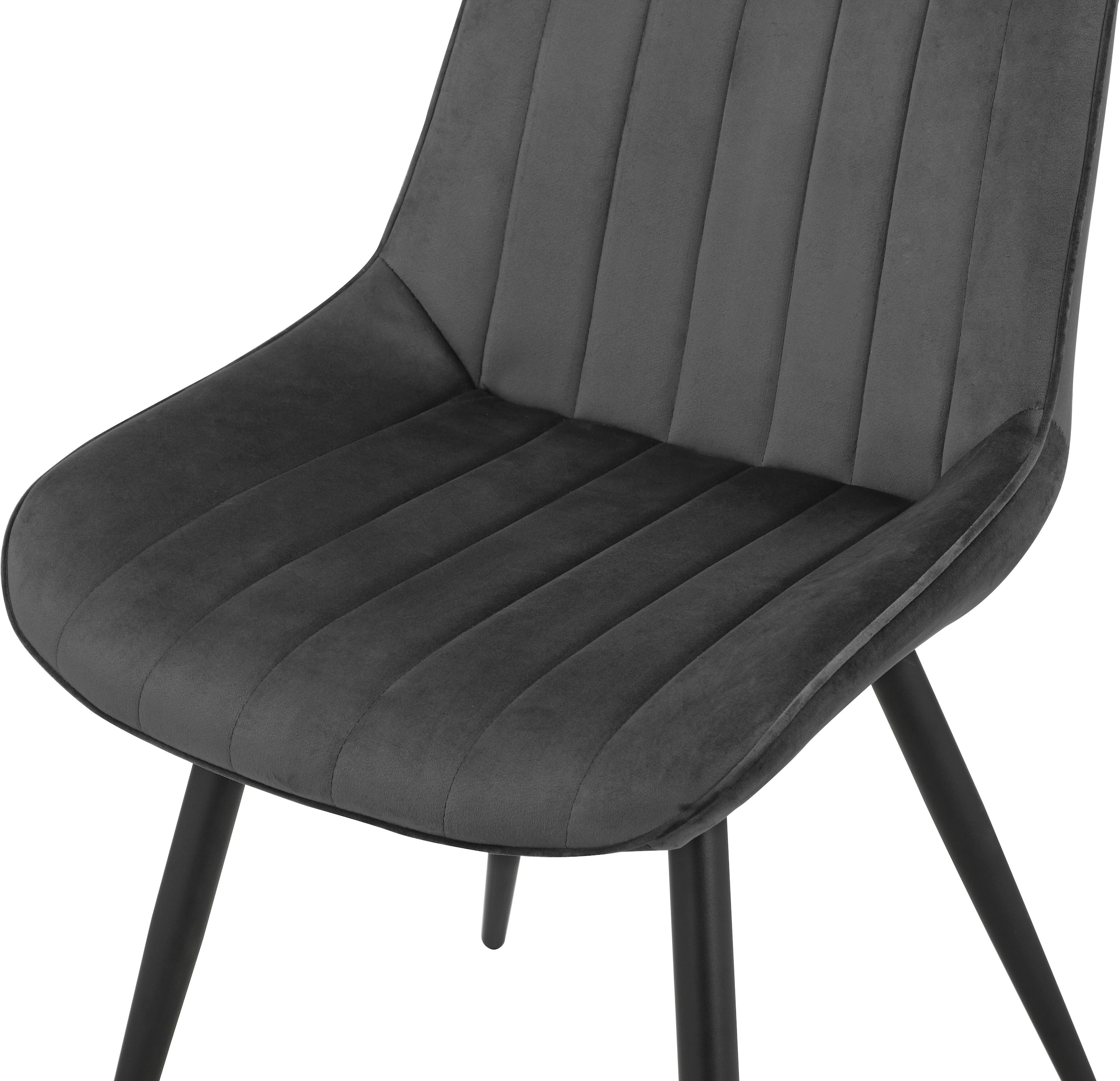 INOSIGN Esszimmerstuhl »Fairview, TOPSELLER!, OTTOs Choice«, (Set), 4 St., Samtvelours, Polsterstuhl mit weichem Samtveloursbezug, Metallgestell