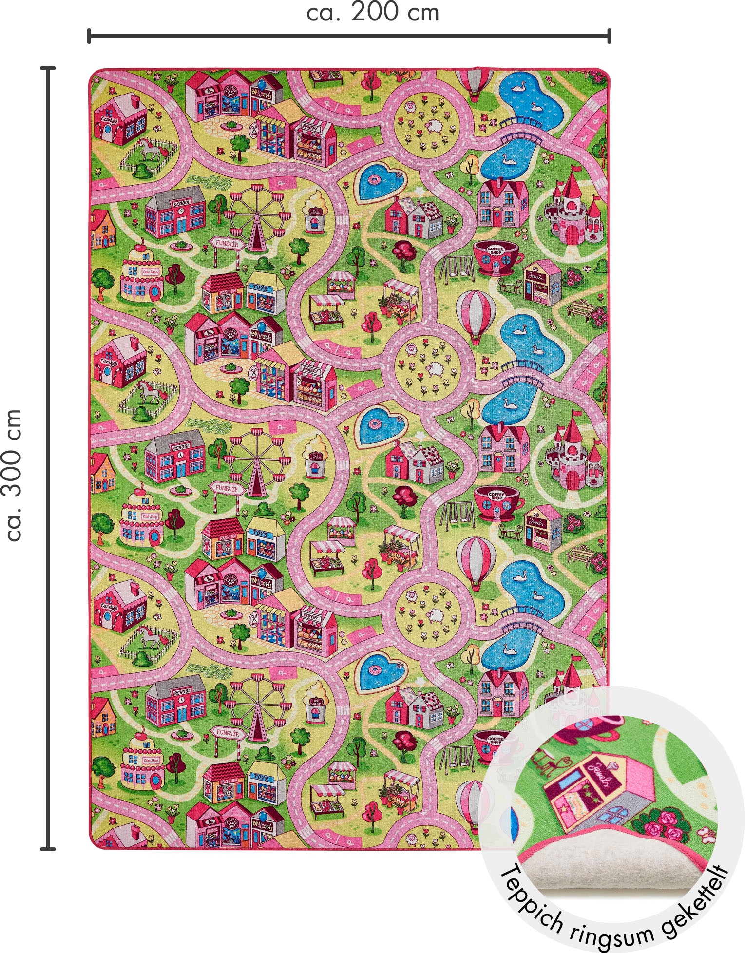 Andiamo Kinderteppich »Strasse Lagerräumung«, rechteckig, 5 mm Höhe, Strassen-Spiel-Teppich, Sonderposten, für Mädchen & Jungen