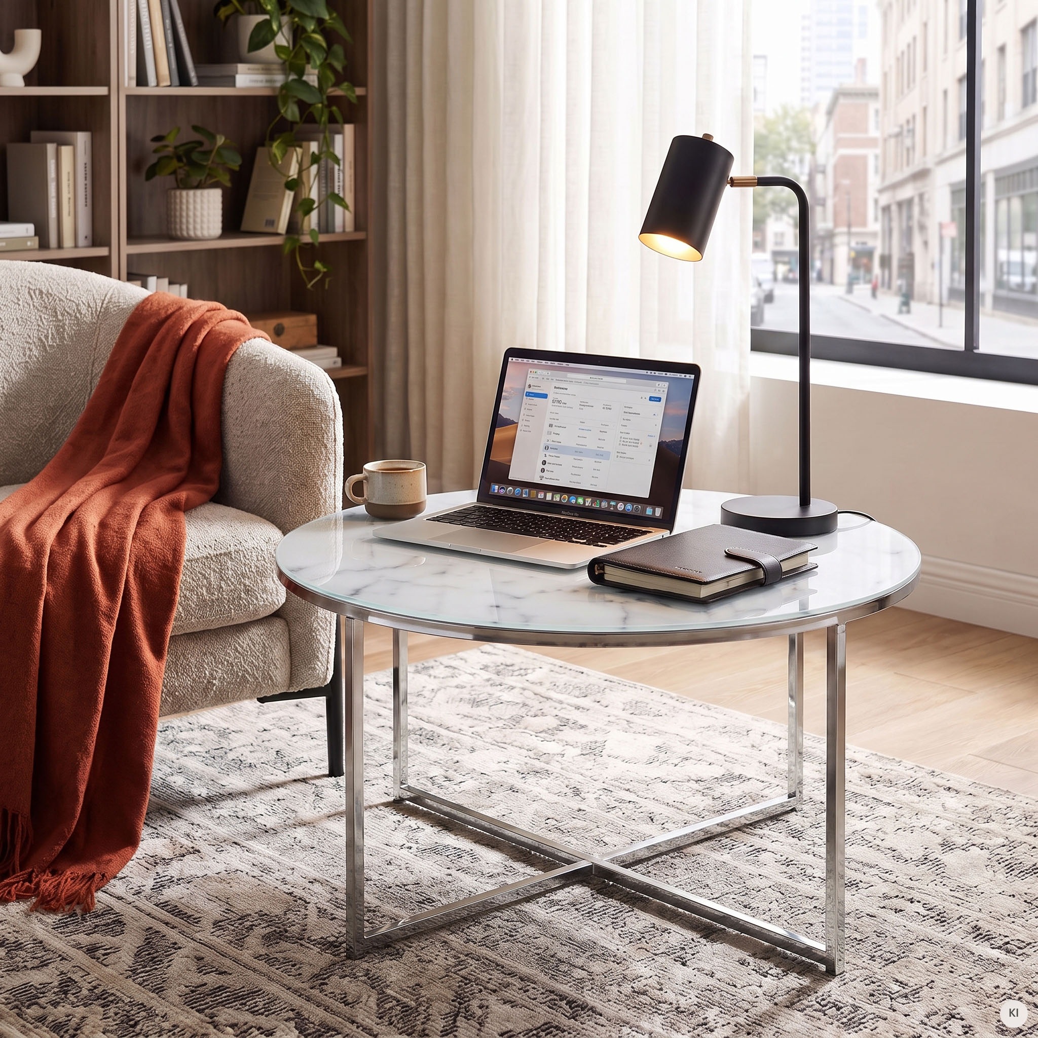 SalesFever Couchtisch "Caorle Coffeetable im eleganten Stil" Elegantes Design mit Marmoroptik-Tischplatte