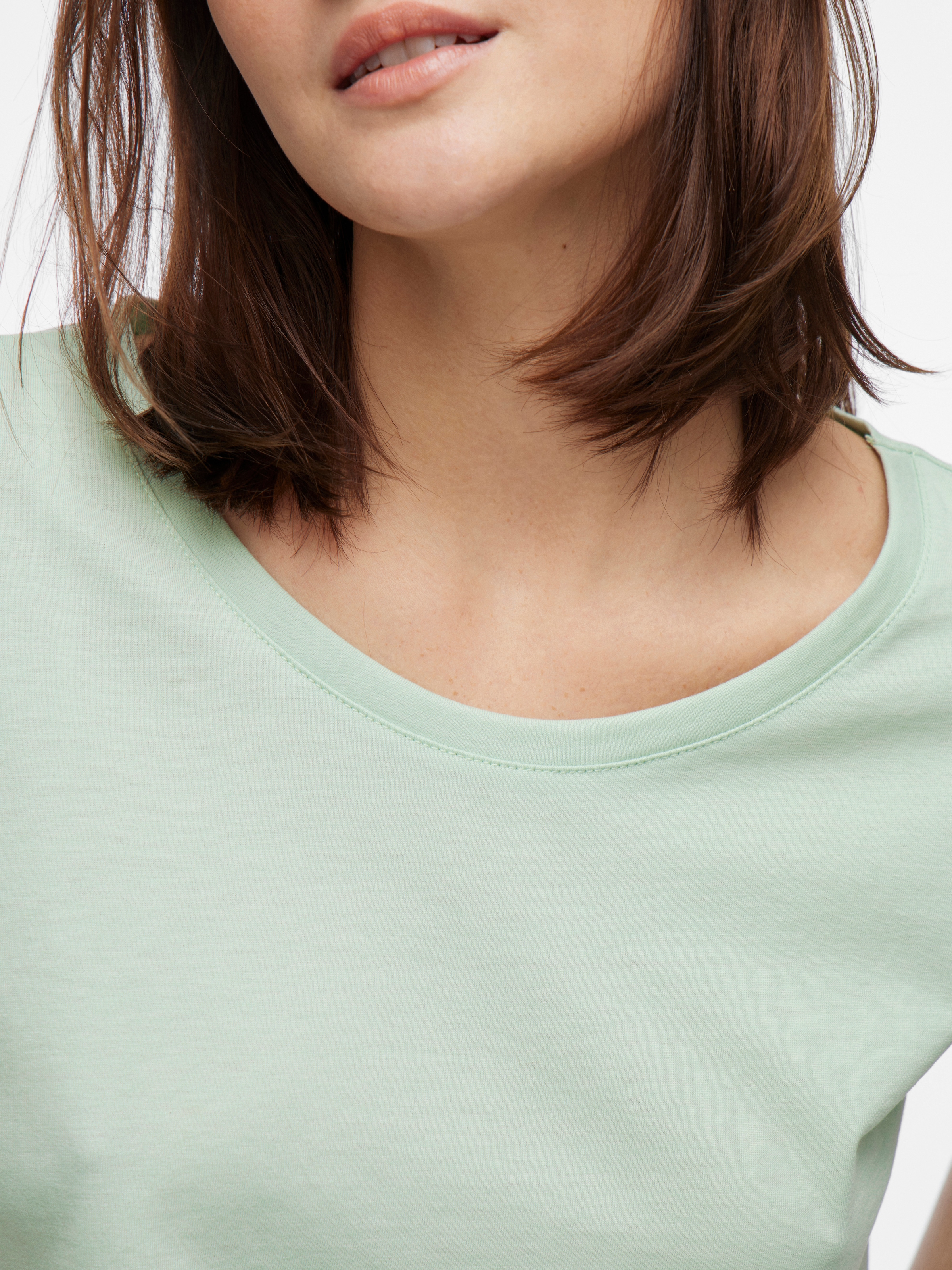 Vila Rundhalsshirt »VIDREAMERS NEW PURE T-SHIRT/SU-NOOS«, Basic Damen-T-Shirt mit Rundhalsausschnitt und umgeschlagenen Ärmeln
