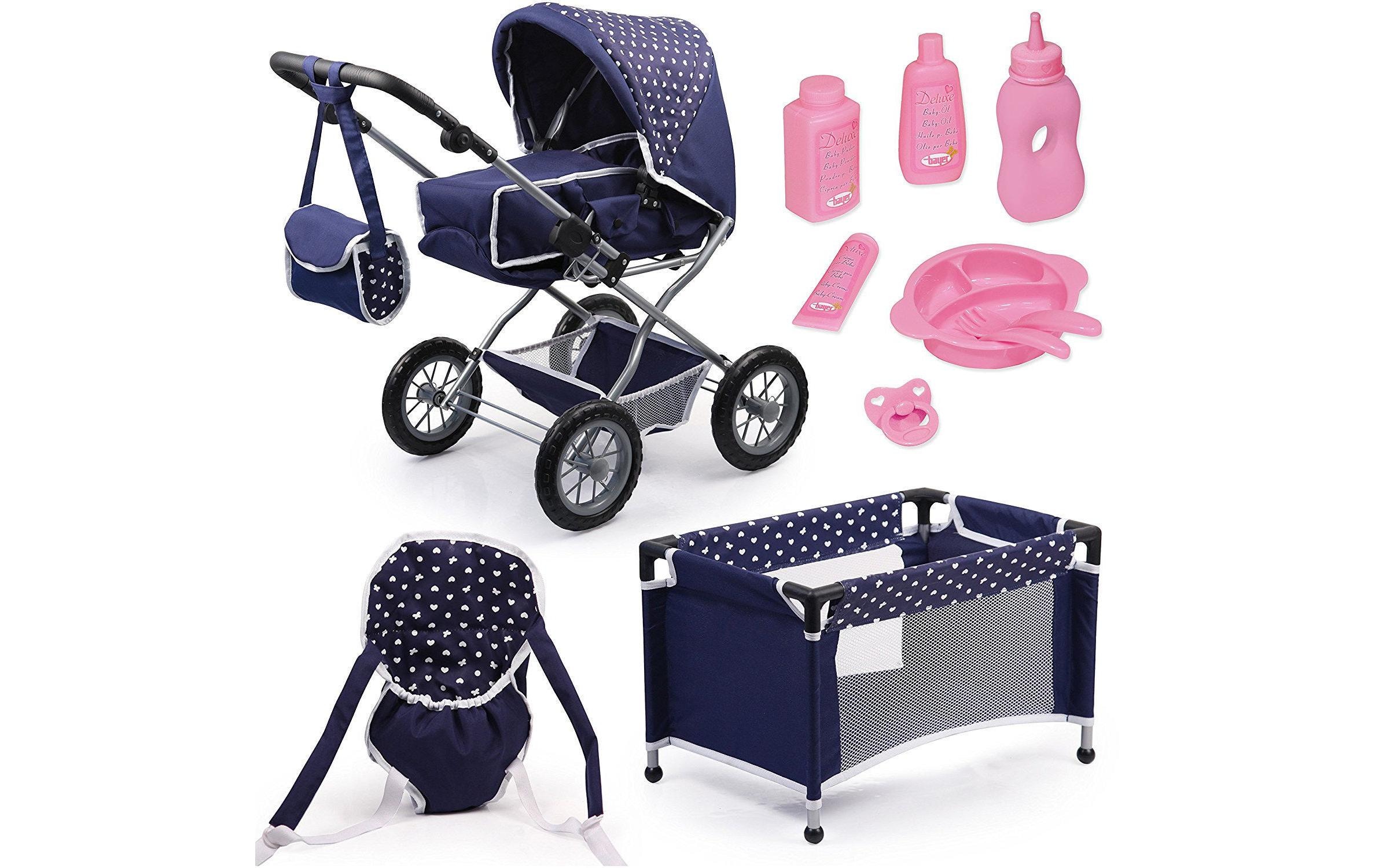 Puppenwagen »Set Grande«, (Set), mit Puppenbett und Puppenzubehör