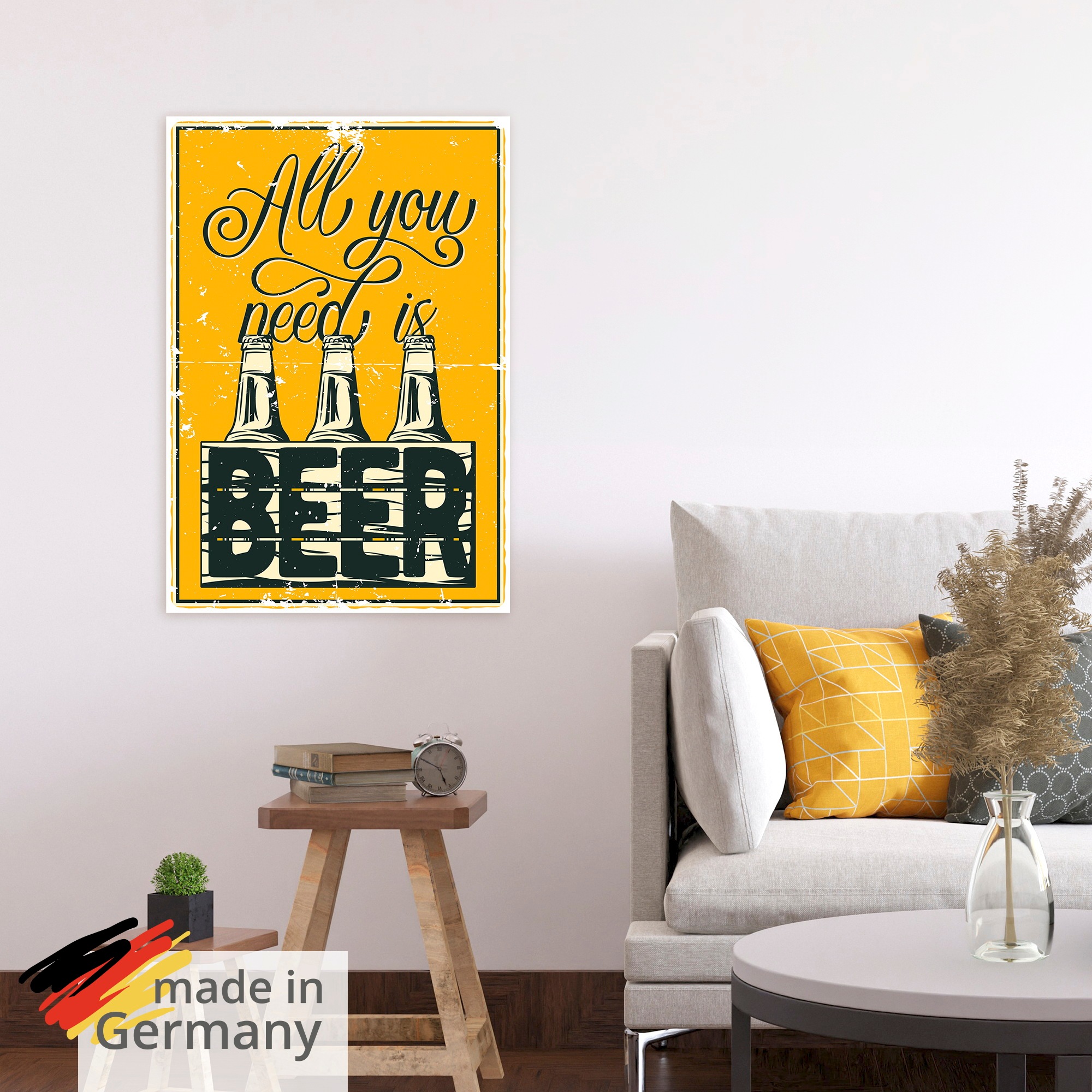 Artland Wandbild "Alles, was du brauchst, ist Bier" 1 Stk. tlg. als Alubild, Leinwandbild, Poster, Wandaufkleber in verschied. Größen