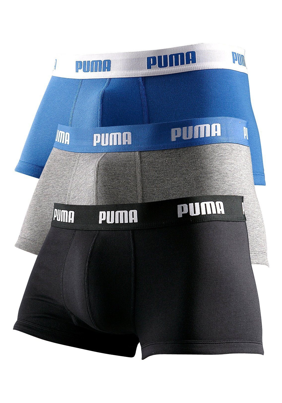 PUMA Hipster Packung, 3er-Pack, mit Logoschriftzug auf breitem Bund