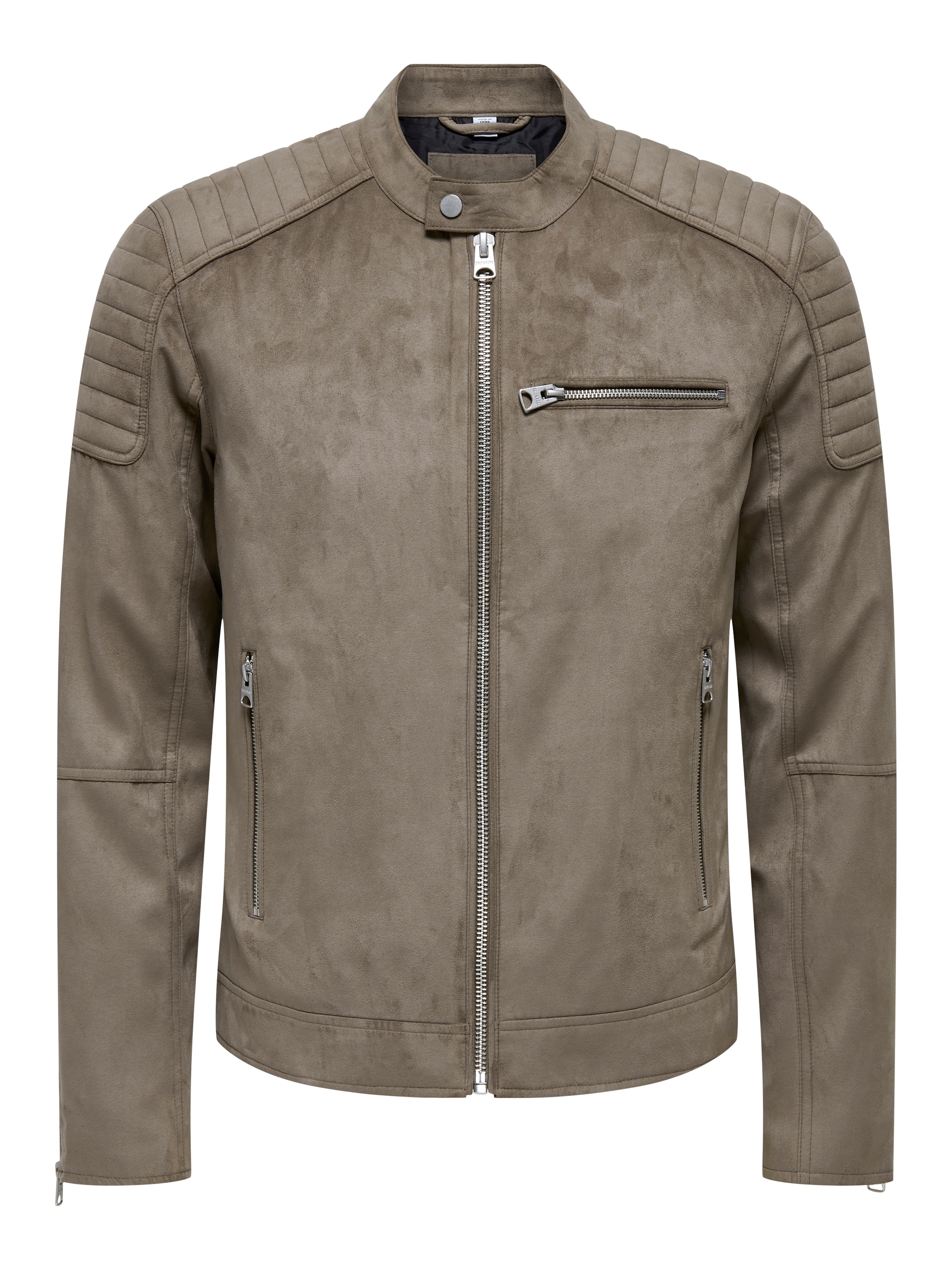 ONLY & SONS Lederimitatjacke »ONSGUS FAUX SUEDE RACER JACKET OTW NOOS«, ohne Kapuze