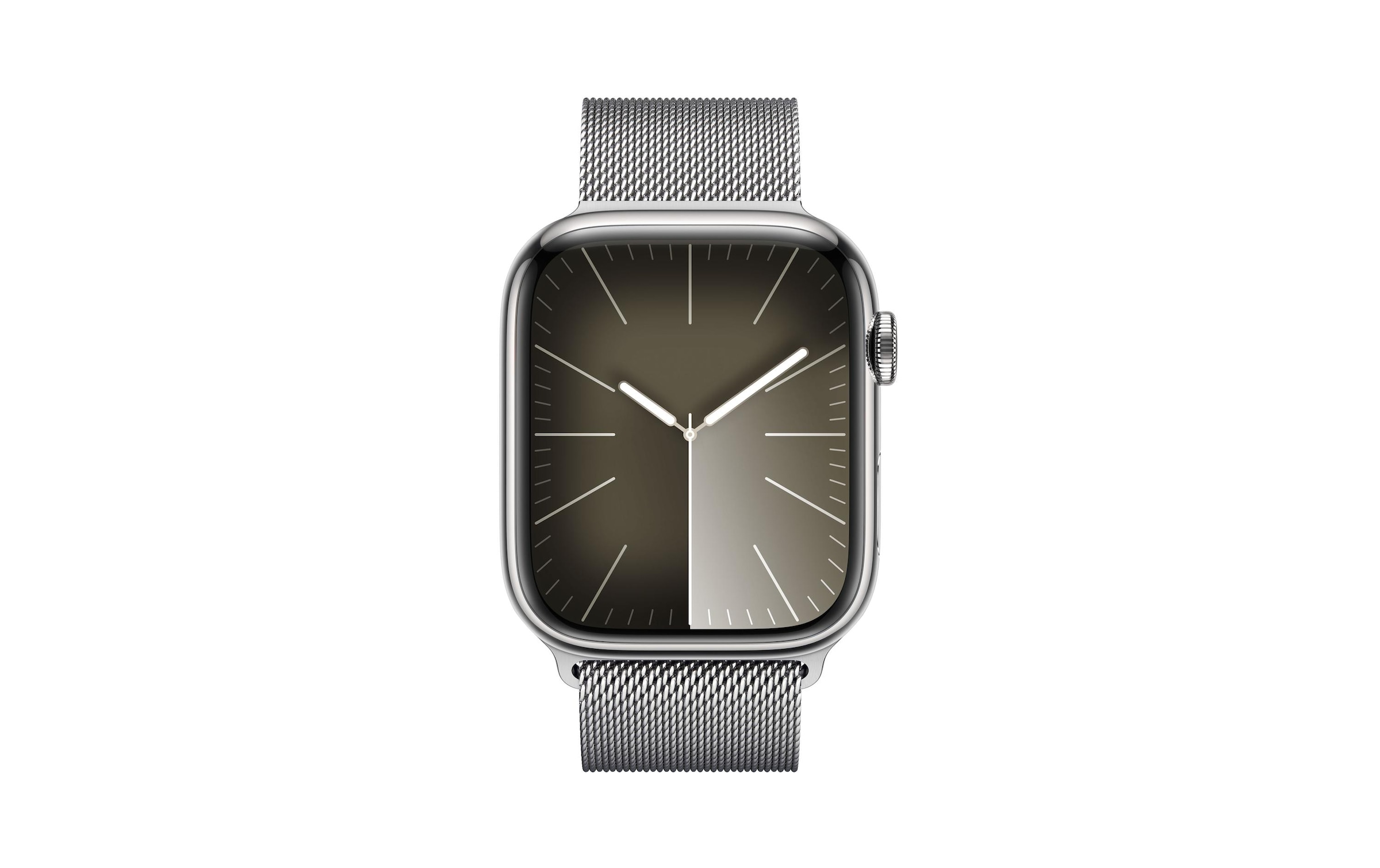 Apple Smartwatch »Series 9, GPS + Cellular, Edelstahl-Gehäuse mit Milanaise Armband«, Watch OS 10, 64 GB,)