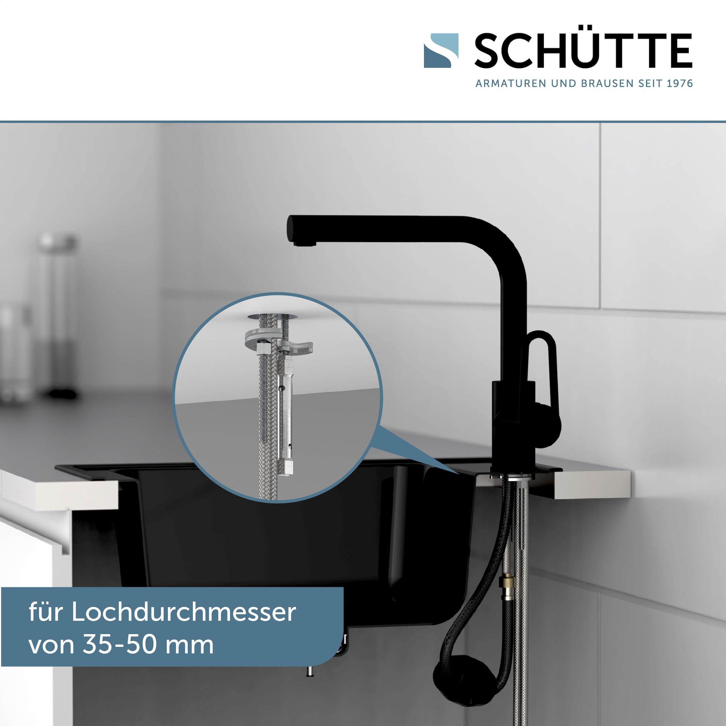 Schütte Spültischarmatur »Design«, mit Geschirrbrause, ausziehbar, schwenkbar, Hochdruck