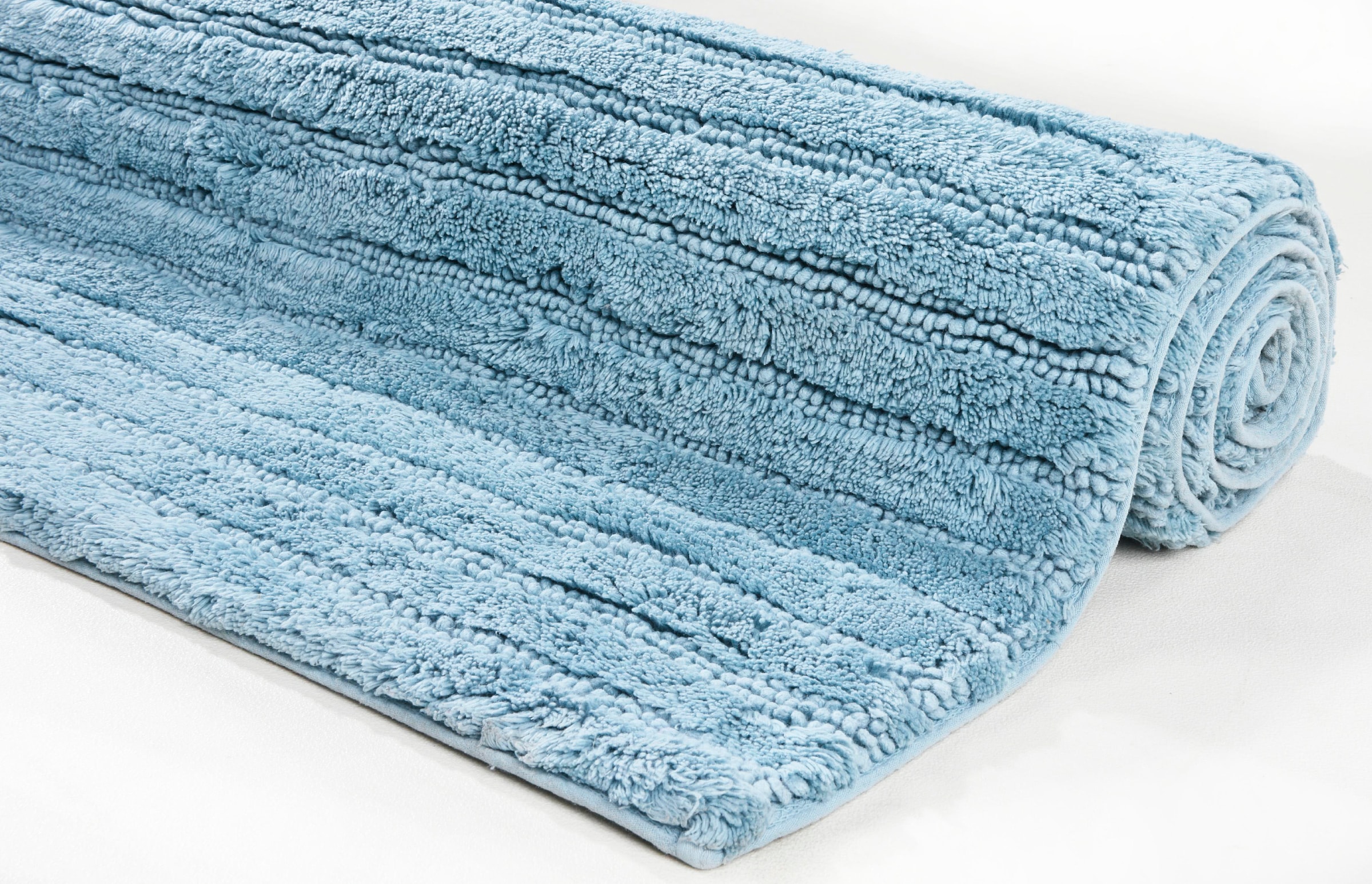 TOM TAILOR HOME Badematte »Cotton Stripes«, rutschhemmend beschichtet, fussbodenheizungsgeeignet-strapazierfähig, Uni Farben, gestreift, reine Baumwolle, Hoch-Tief Effekt