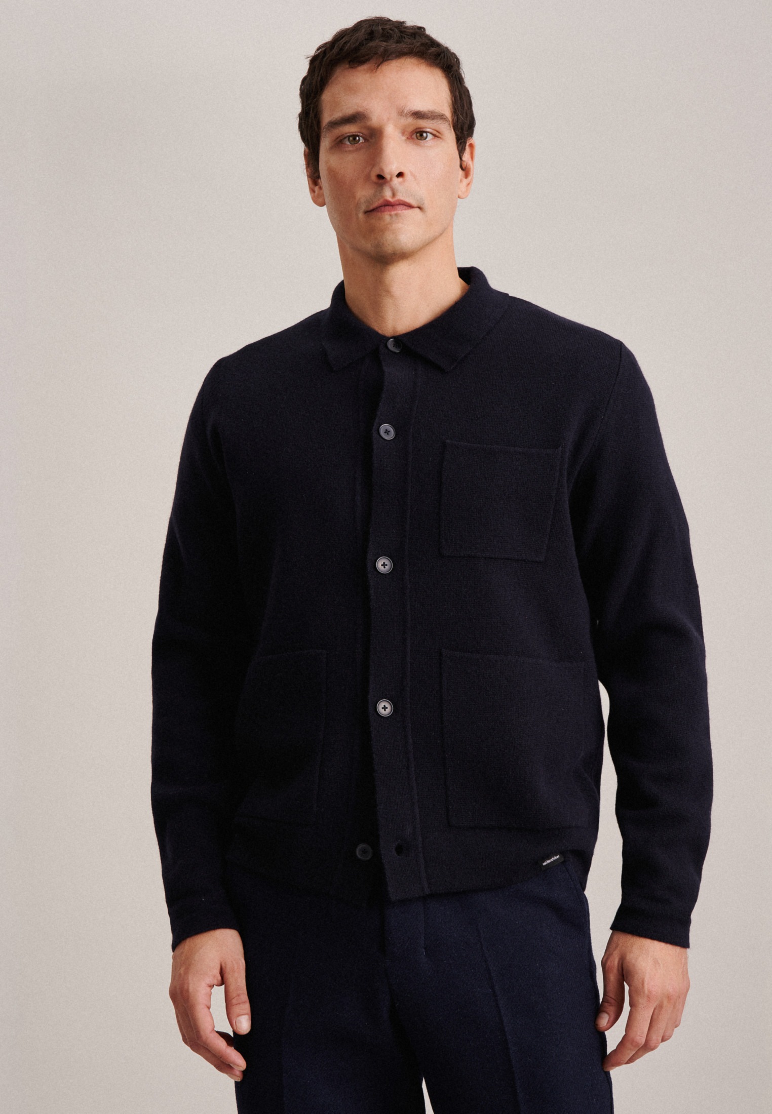 seidensticker Strickjacke »Regular« Langarm Kragen Uni