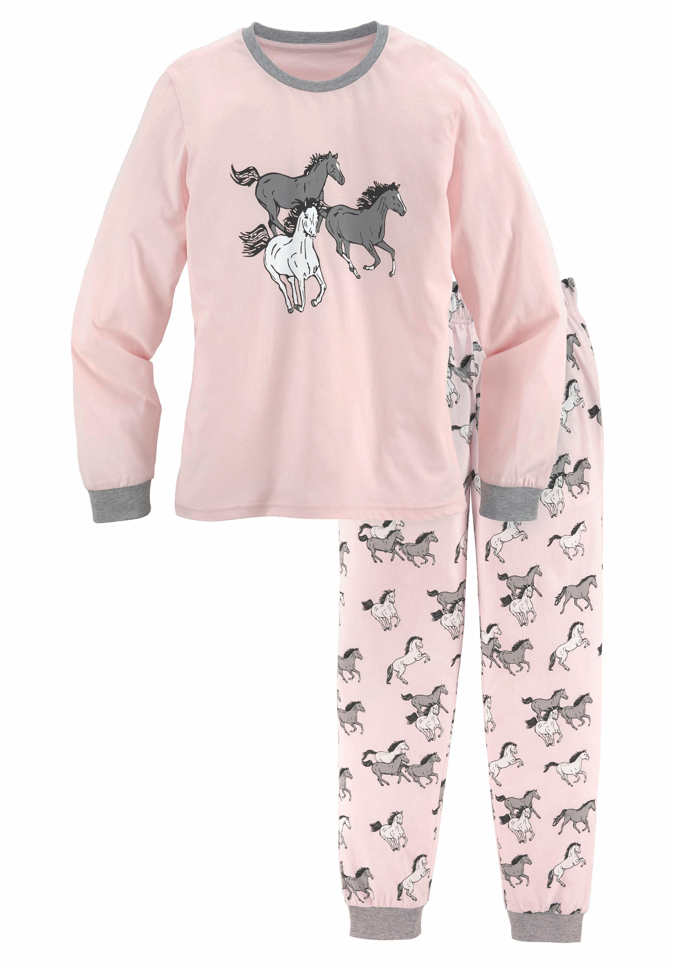 ✵ petite fleur Pyjama, (2 tlg., 1 Stück), in langer Form mit Pferde Print  online entdecken | Jelmoli-Versand