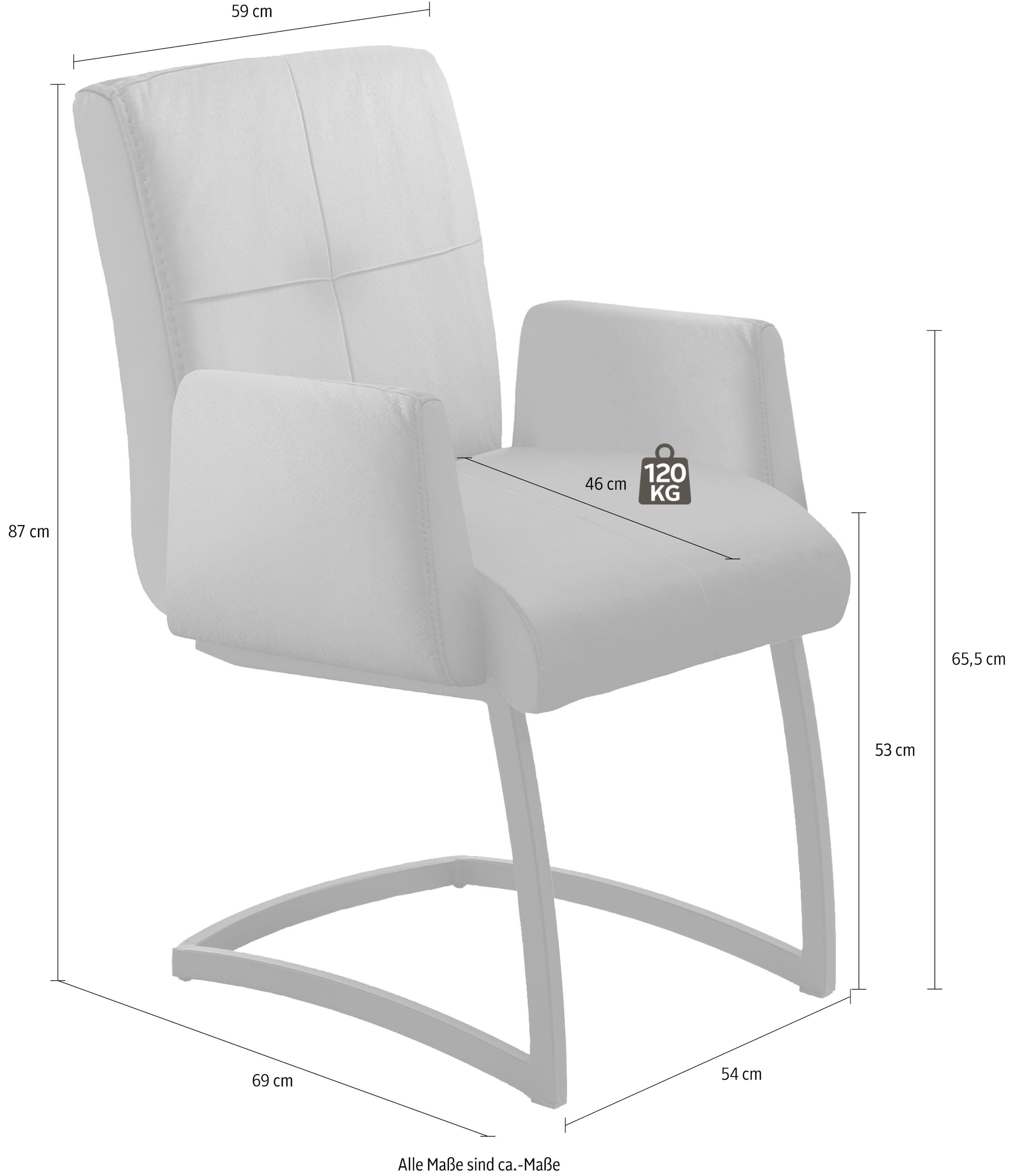 exxpo - sofa fashion Freischwinger »Affogato mit komfortablen Armlehnen«, Kunstleder SOFTLUX®, attraktiven Kreuznaht in der Rückenlehne