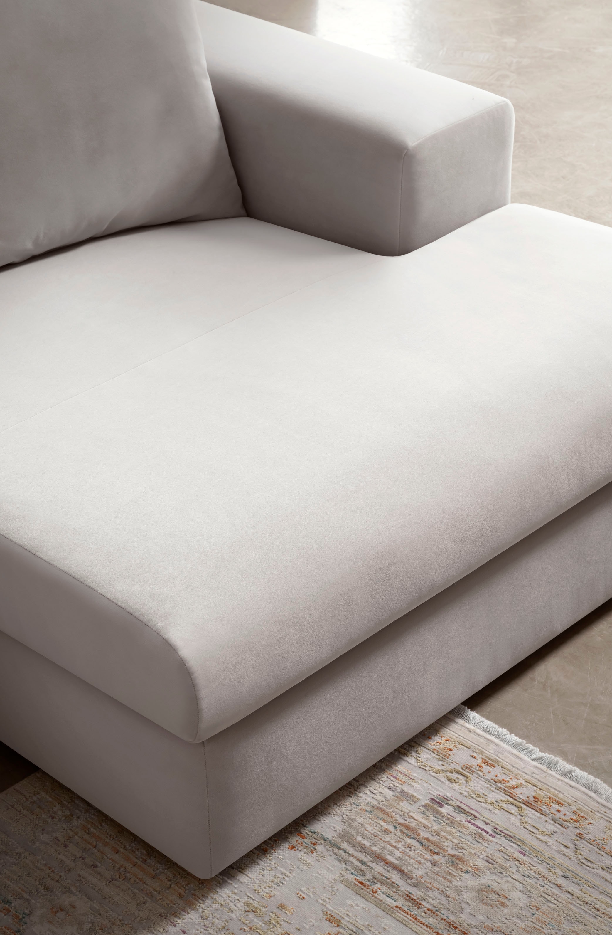 andas Ecksofa »SLEETLAND XXL in Samtvelours oder Vintage-Leder-Optik, L-Form,«, besonders gross und bequem