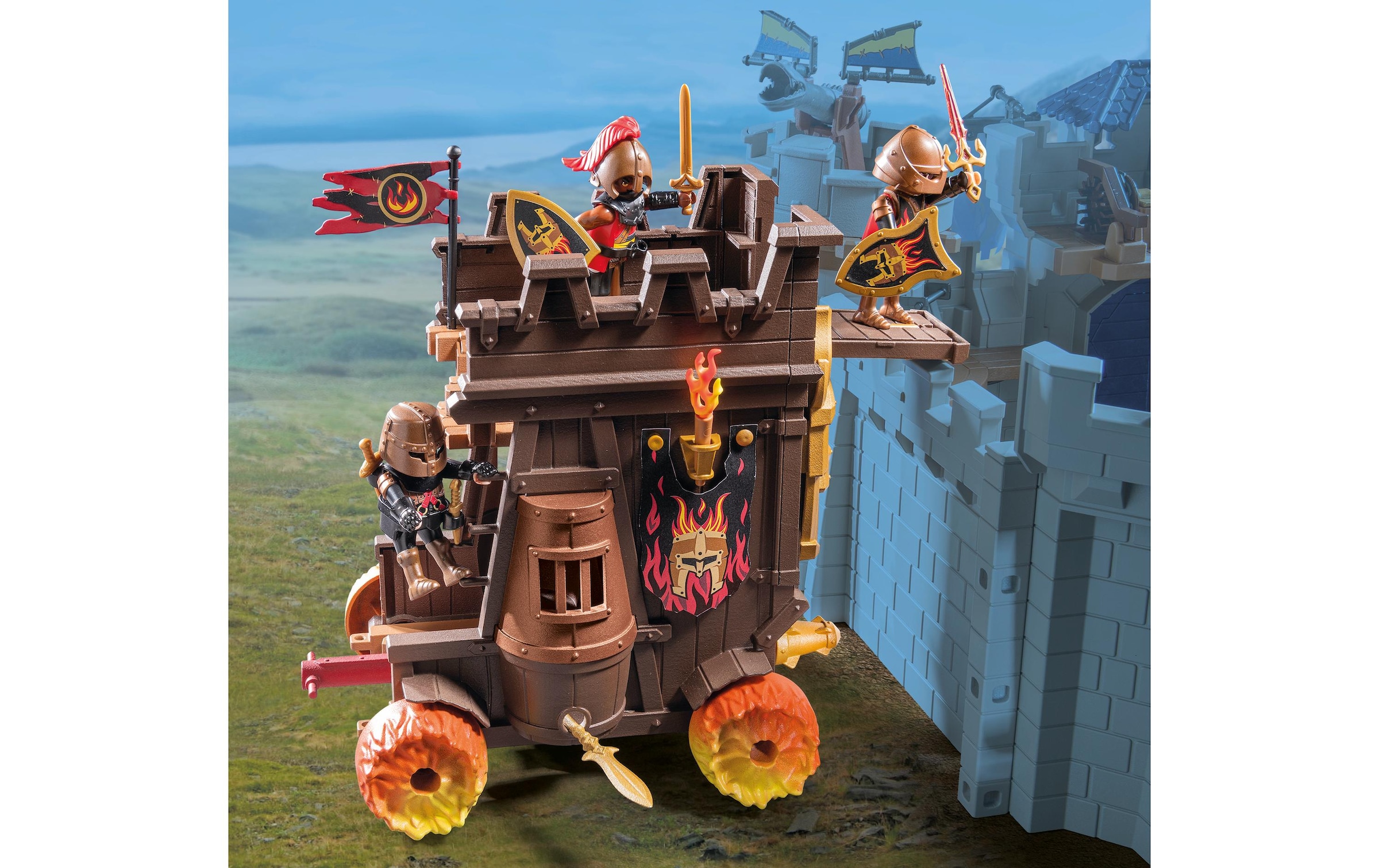 Playmobil® Spielbausteine »Novelmore Angriffswagen mit Feuerkanone 71643«, (68 St.)