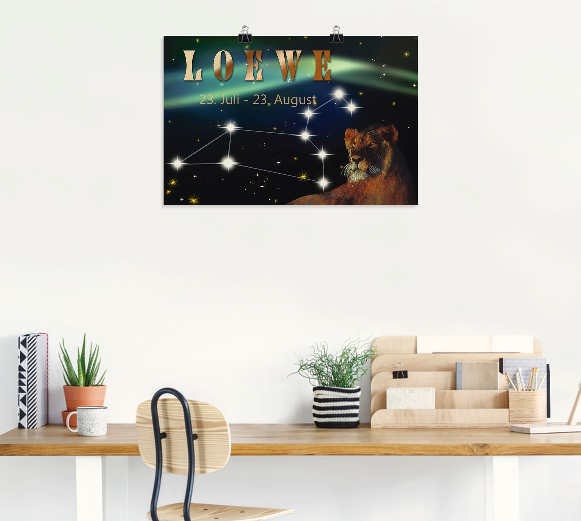 Artland Wandbild »Sternzeichen - Löwe«, Bilder von Sternzeichen, (1 St.), als Leinwandbild, Poster, Wandaufkleber in verschied. Grössen
