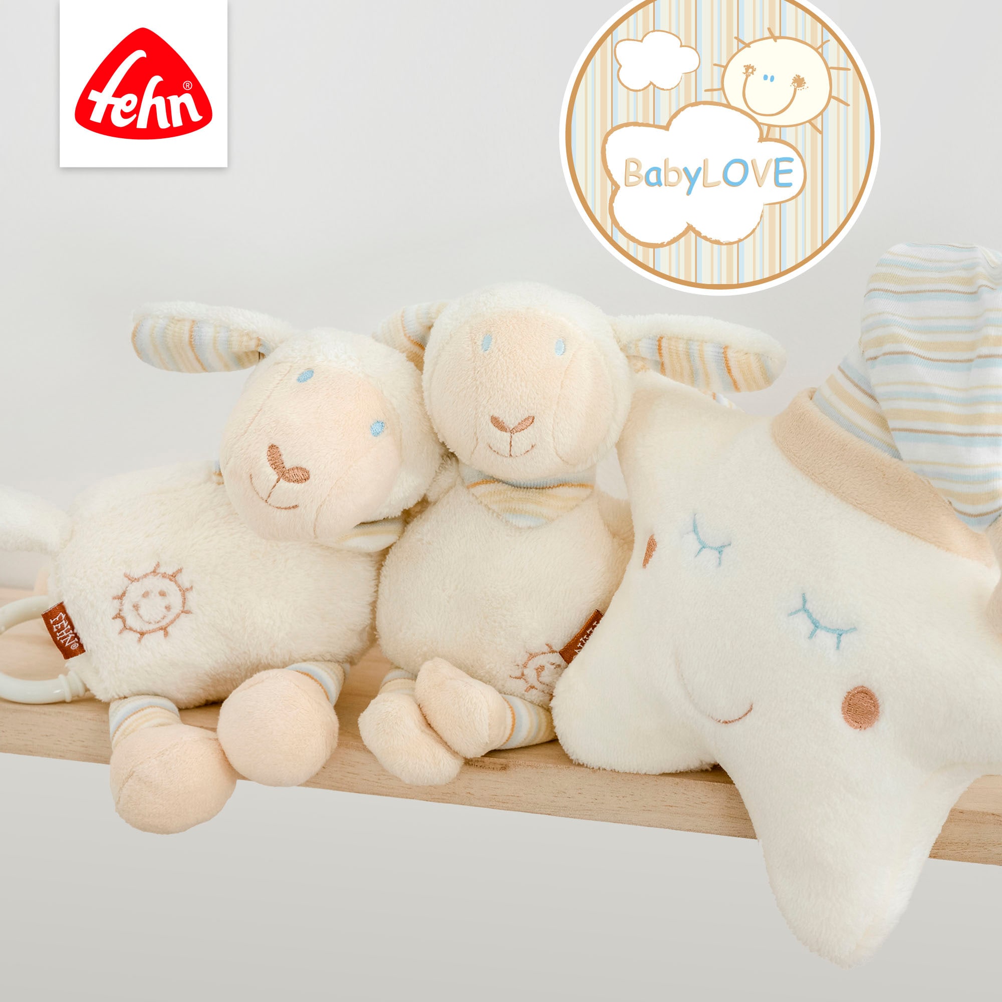 Fehn Spielbogen »BabyLOVE, Schaf 3-D-Activity-Decke«, mit Krabbeldecke