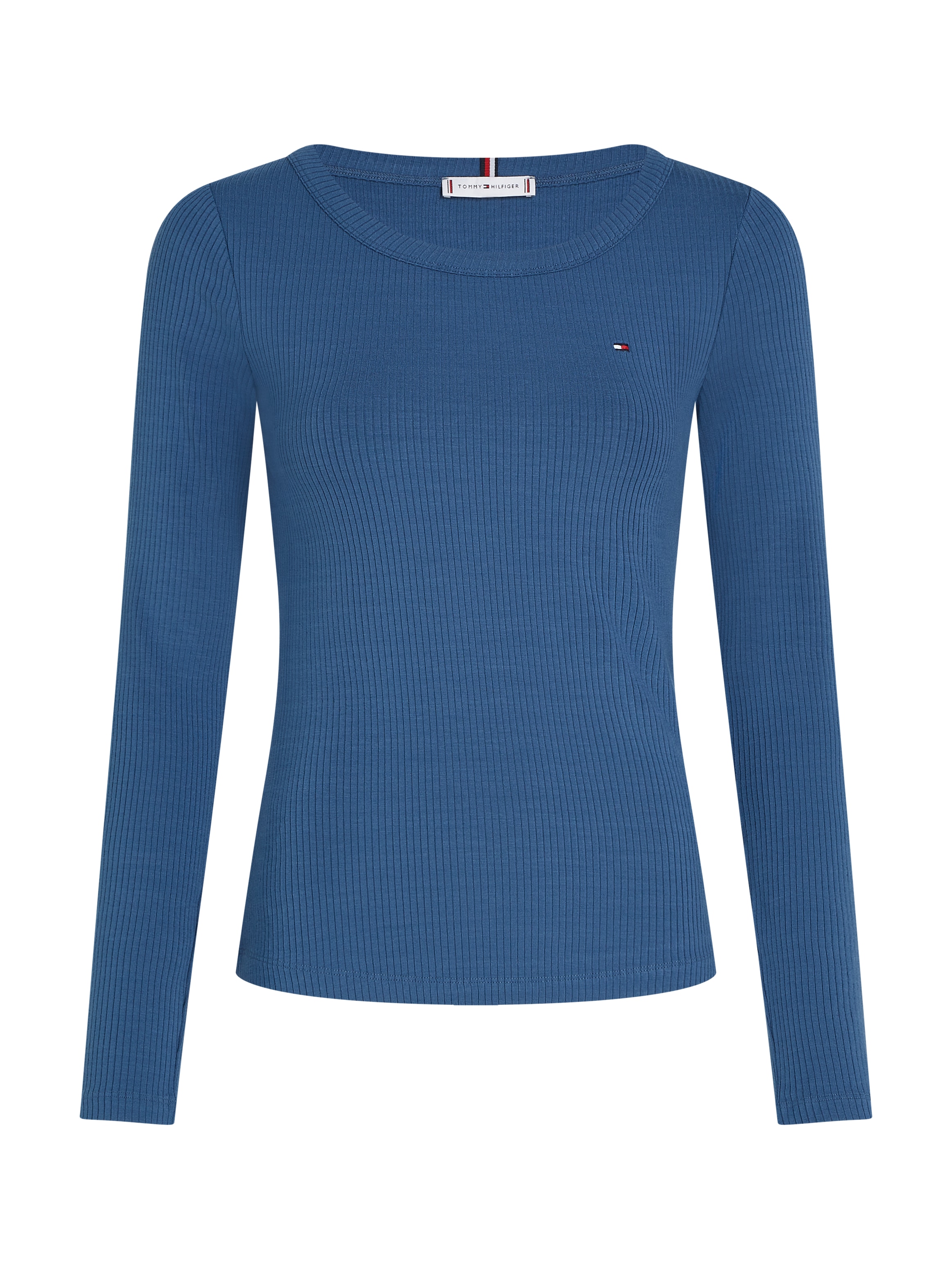 Tommy Hilfiger Langarmshirt »SLIM 5X2 RIB O-NK LS«, mit Struktur