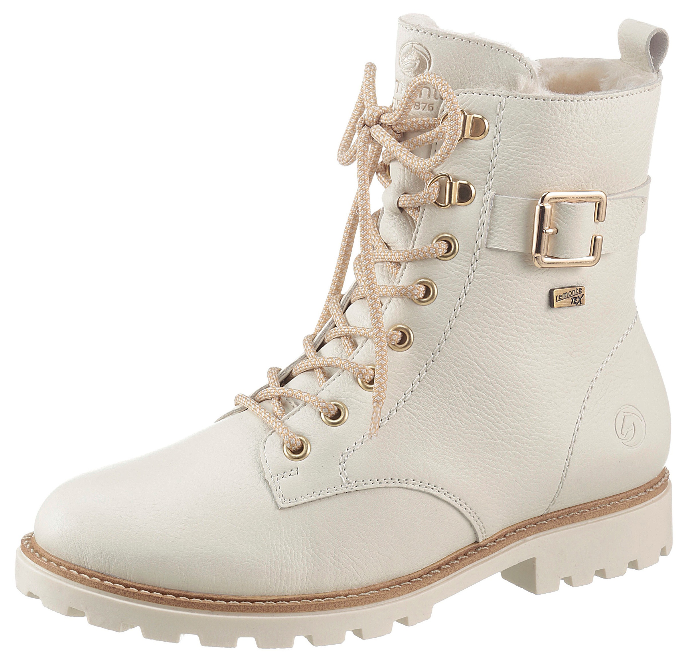 Remonte Winterboots , Blockabsatz, Schnürboots, Outdoorschuh mit Zierschnalle