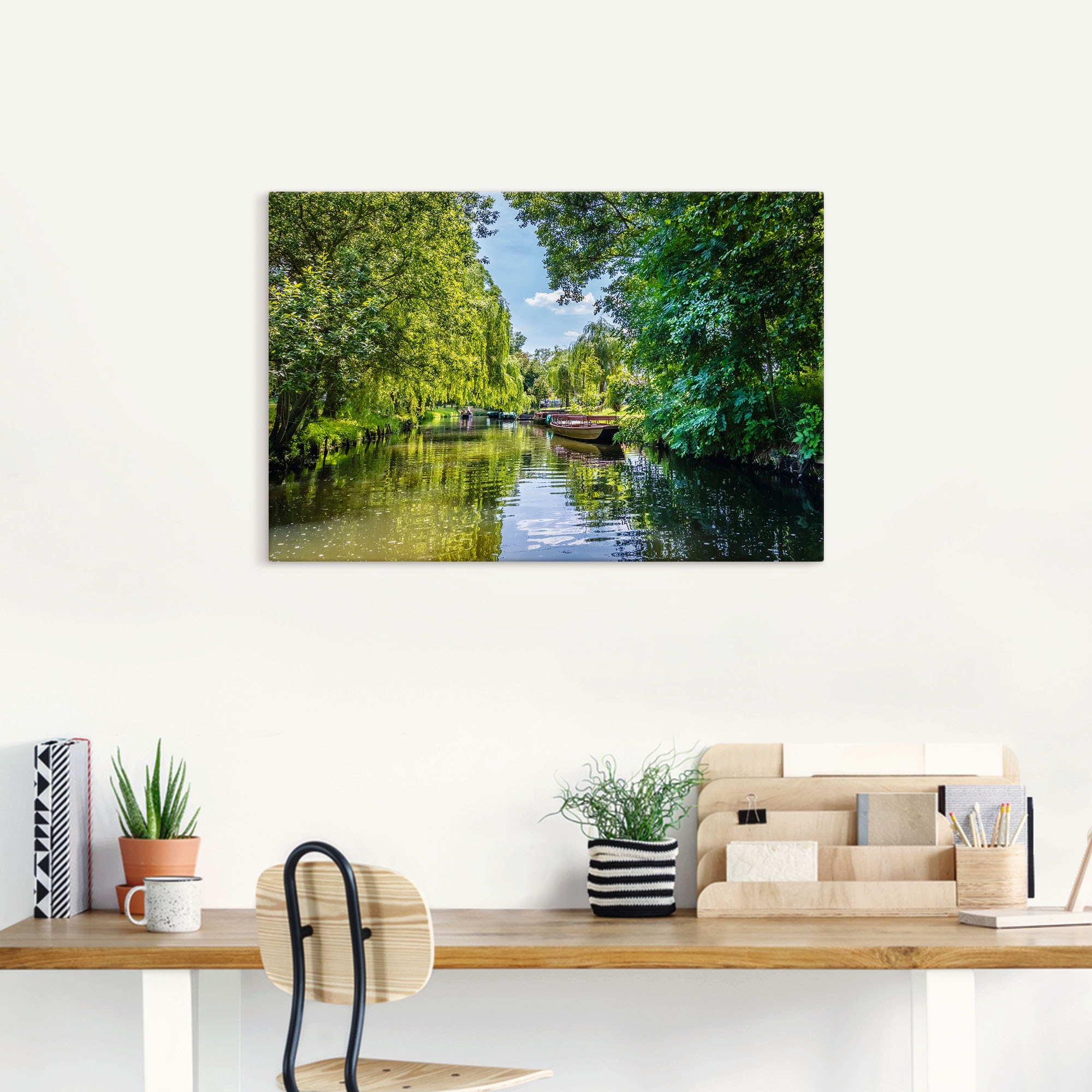 Artland Wandbild »Kahnfahrt durch die Fliesse im Spreewald«, Gewässer, (1 St.), als Leinwandbild in verschied. Grössen