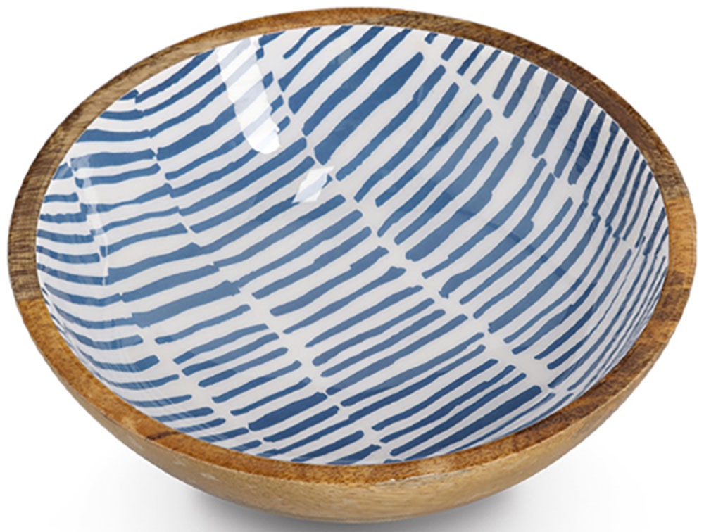 Zeller Schale Mangoholz blau 20 x 6 x 20 cm