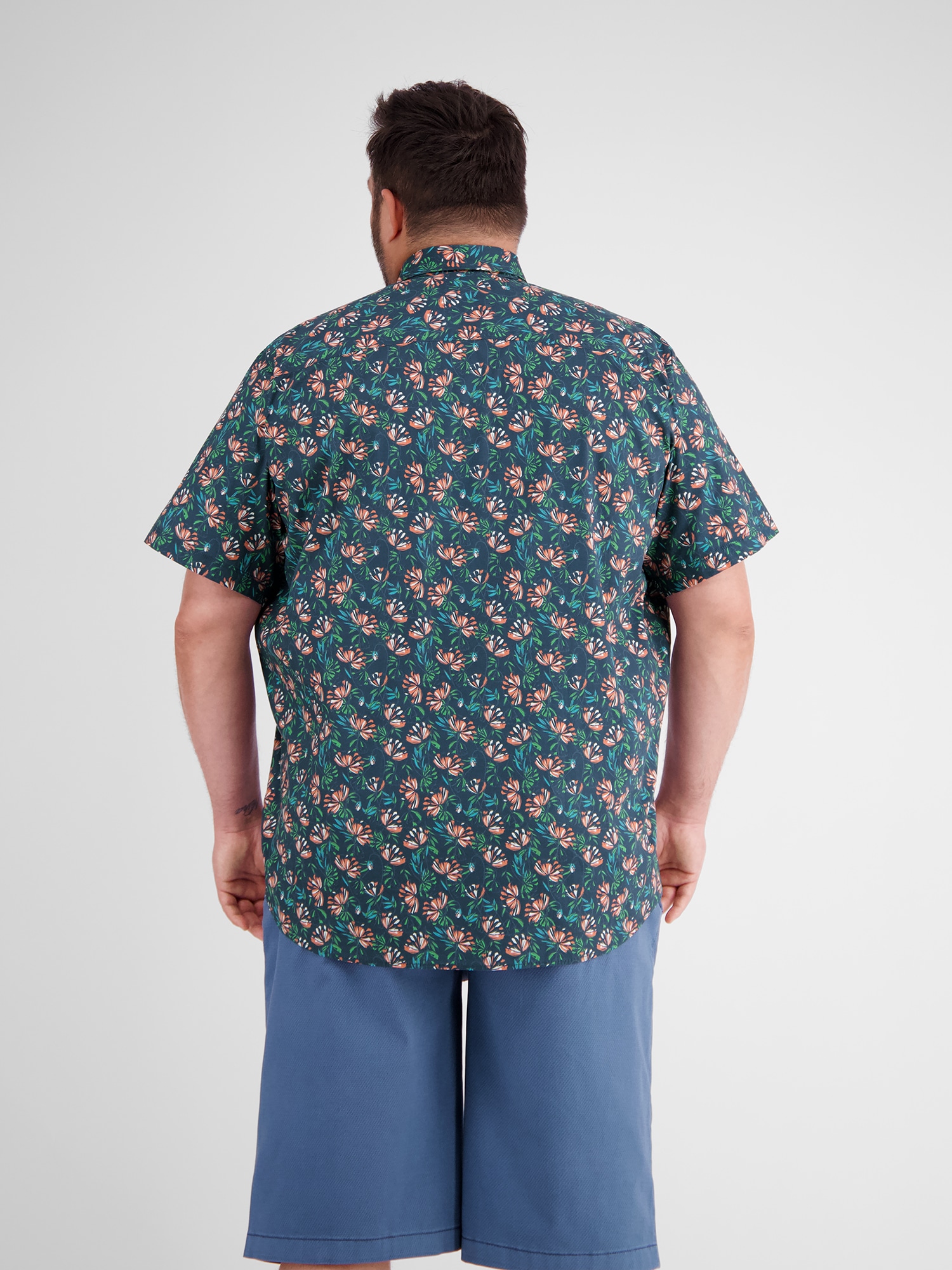 LERROS Kurzarmhemd »LERROS Floral gemustertes Halbarmhemd in Übergrössen«