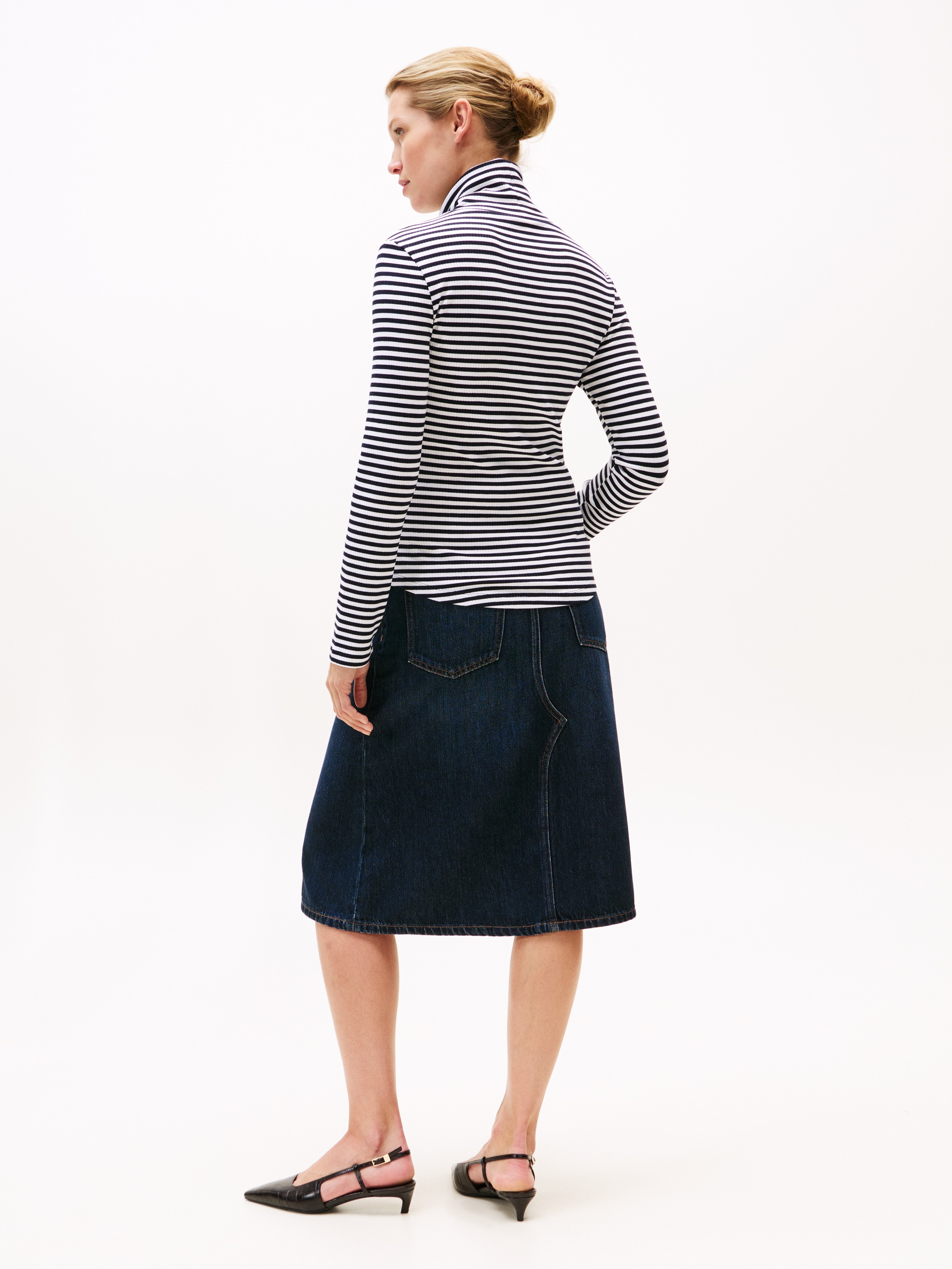 Tommy Hilfiger Langarmshirt »SLIM 5X2 RIB ROLL-NK LS«, in gerippter Struktur