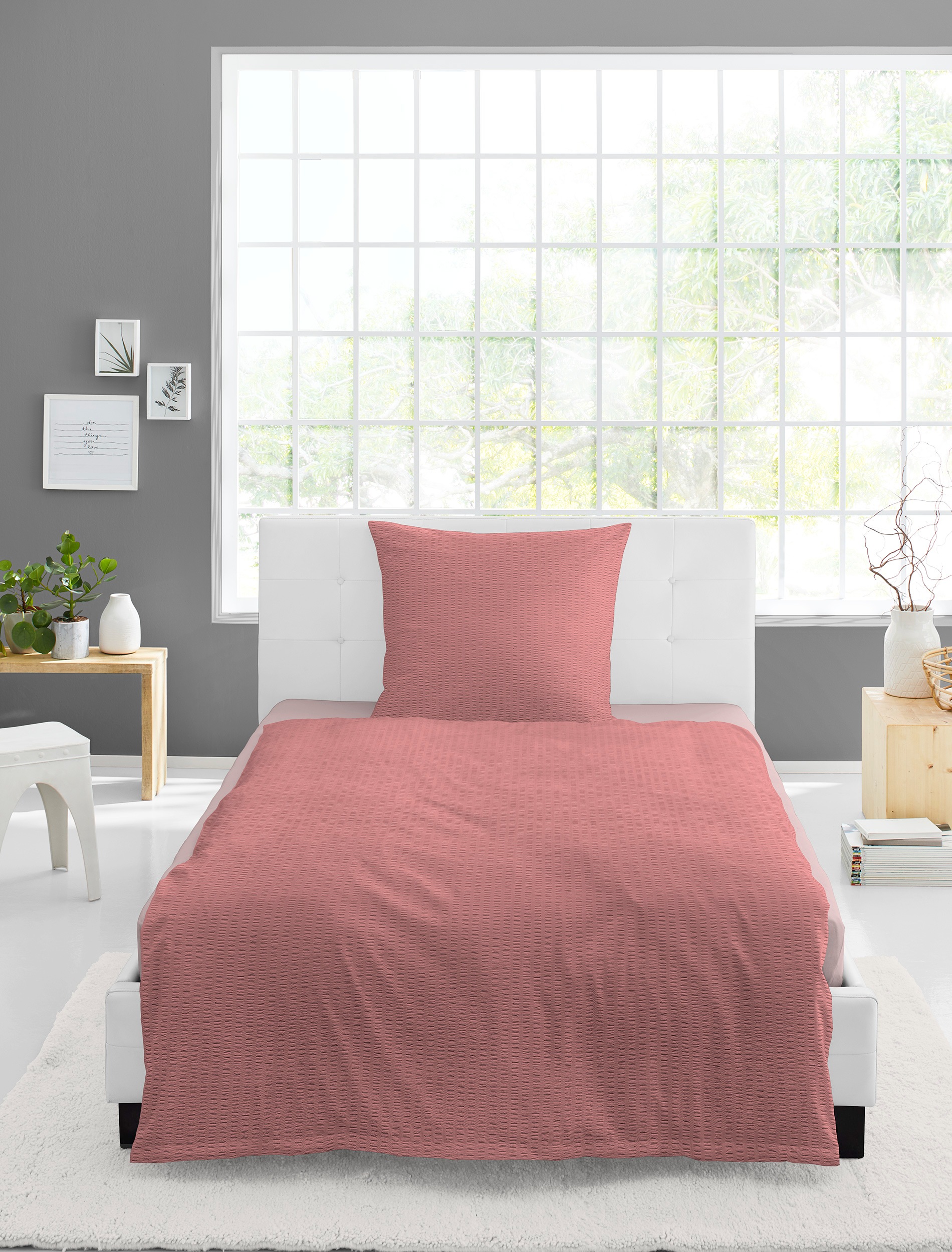 BIERBAUM Bettwäsche "Chic Uni" 2 Stk. Schickes Unidesign: Modern und elegant für jedes Schlafzimmer