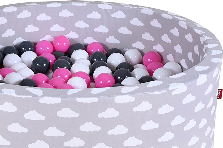 Knorrtoys® Bällebad »Soft, Grey White Clouds«, mit 300 Bällen creme/Grey/rose; Made in Europe