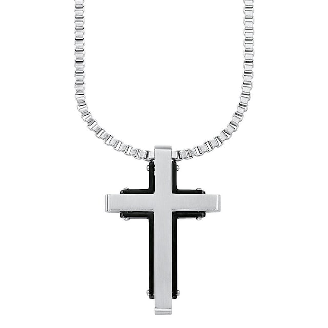 s.Oliver Kette mit Anhänger »Halskette Kreuz, 9076956«, Edelstahl online  shoppen | Jelmoli-Versand