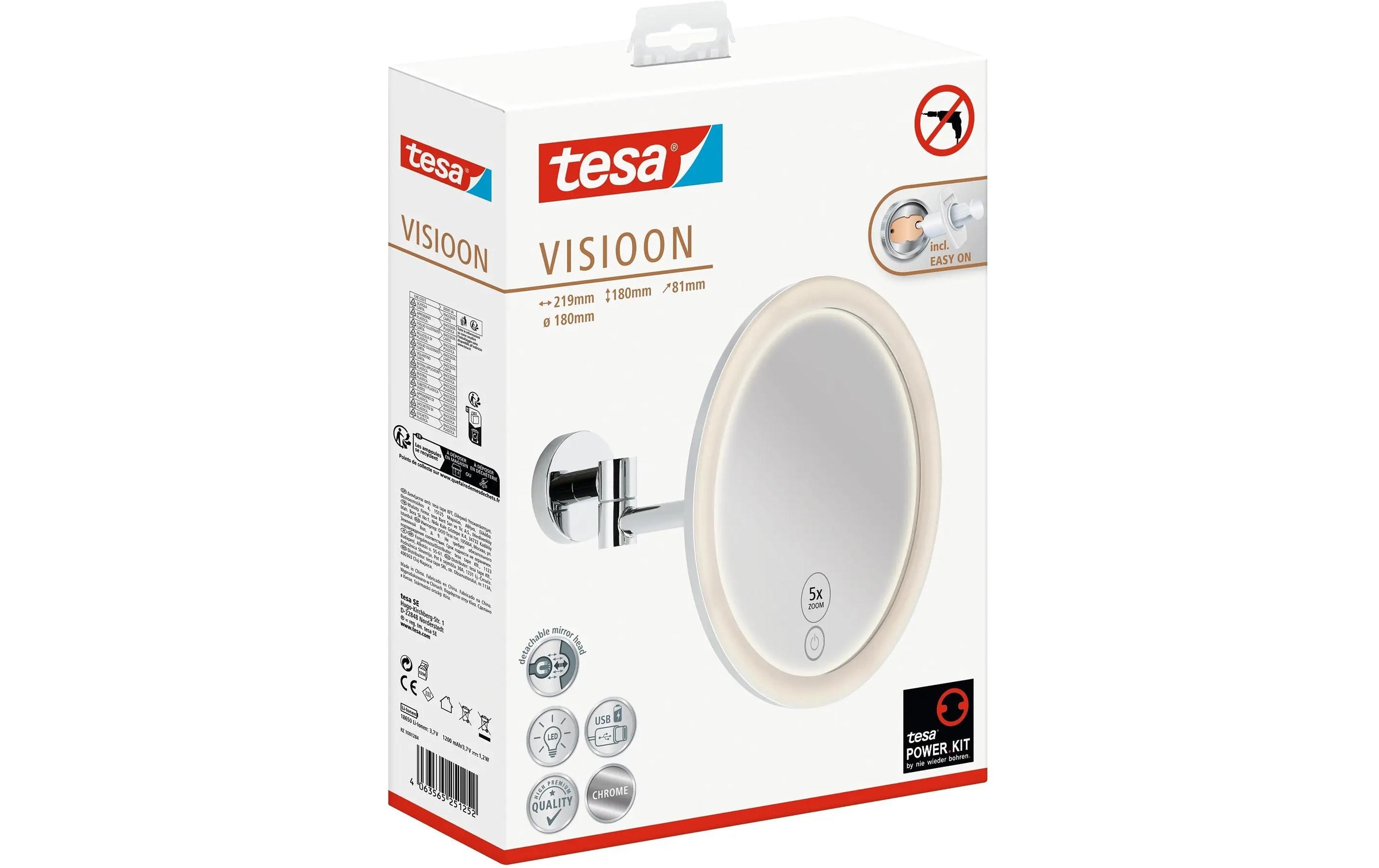 tesa Kosmetikspiegel »Visioon LED«