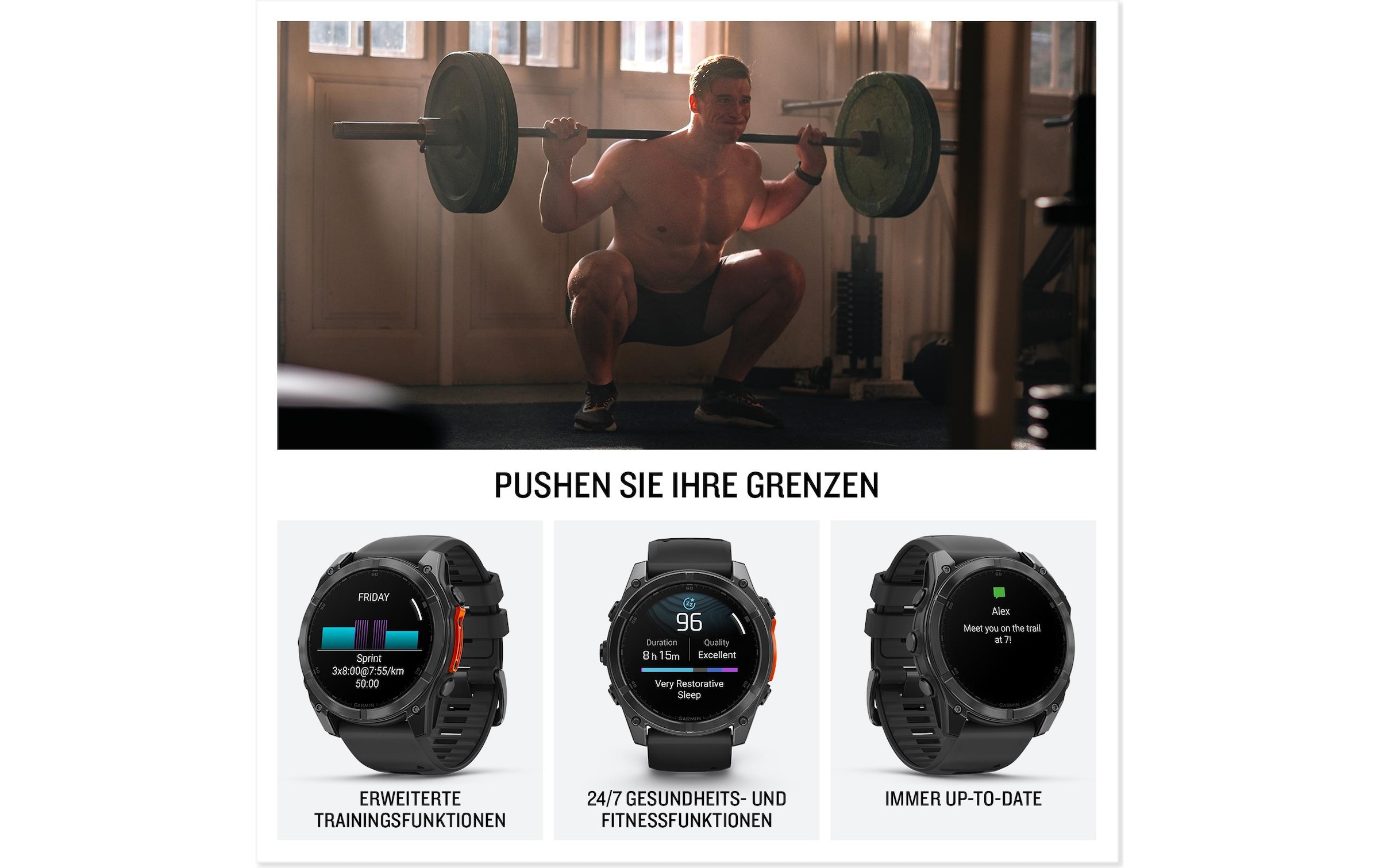 Garmin Smartwatch »Fenix 8 AMOLED, 47 mm«, (3,542 cm / 1,4 Zoll), 32 GB,)