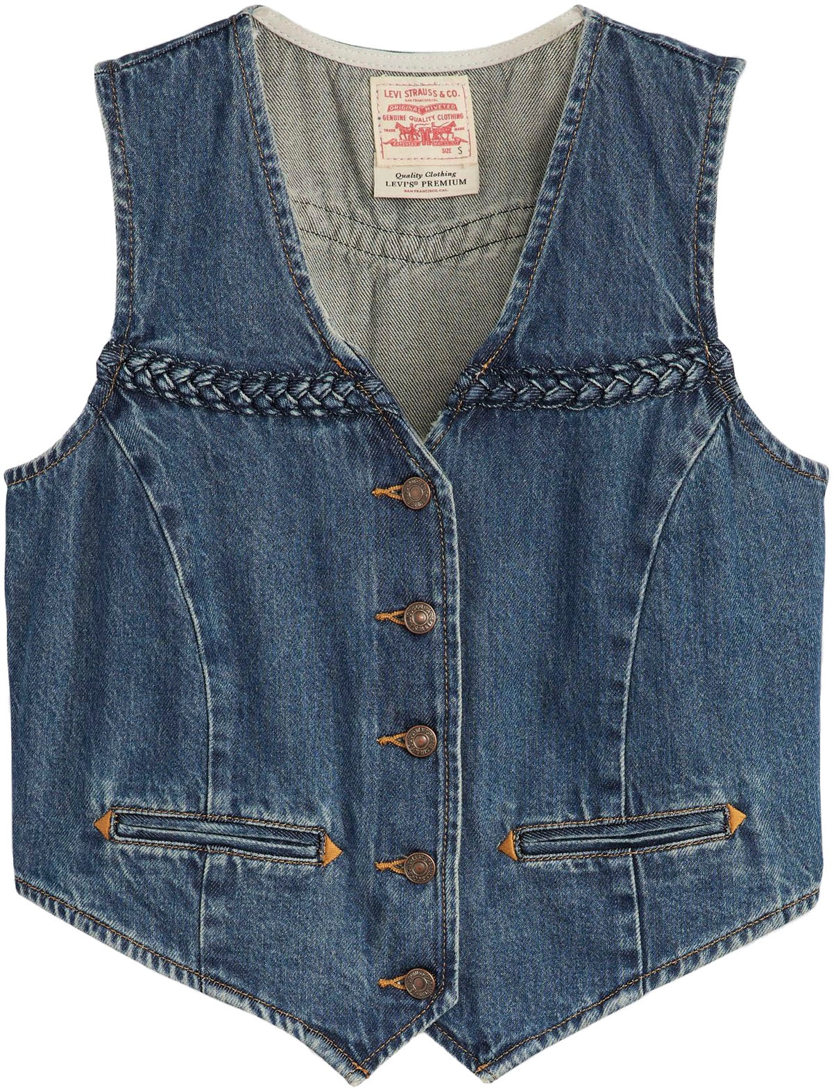 Levi's® Jeansweste »BRAIDED VEST«, mit Ziernähten