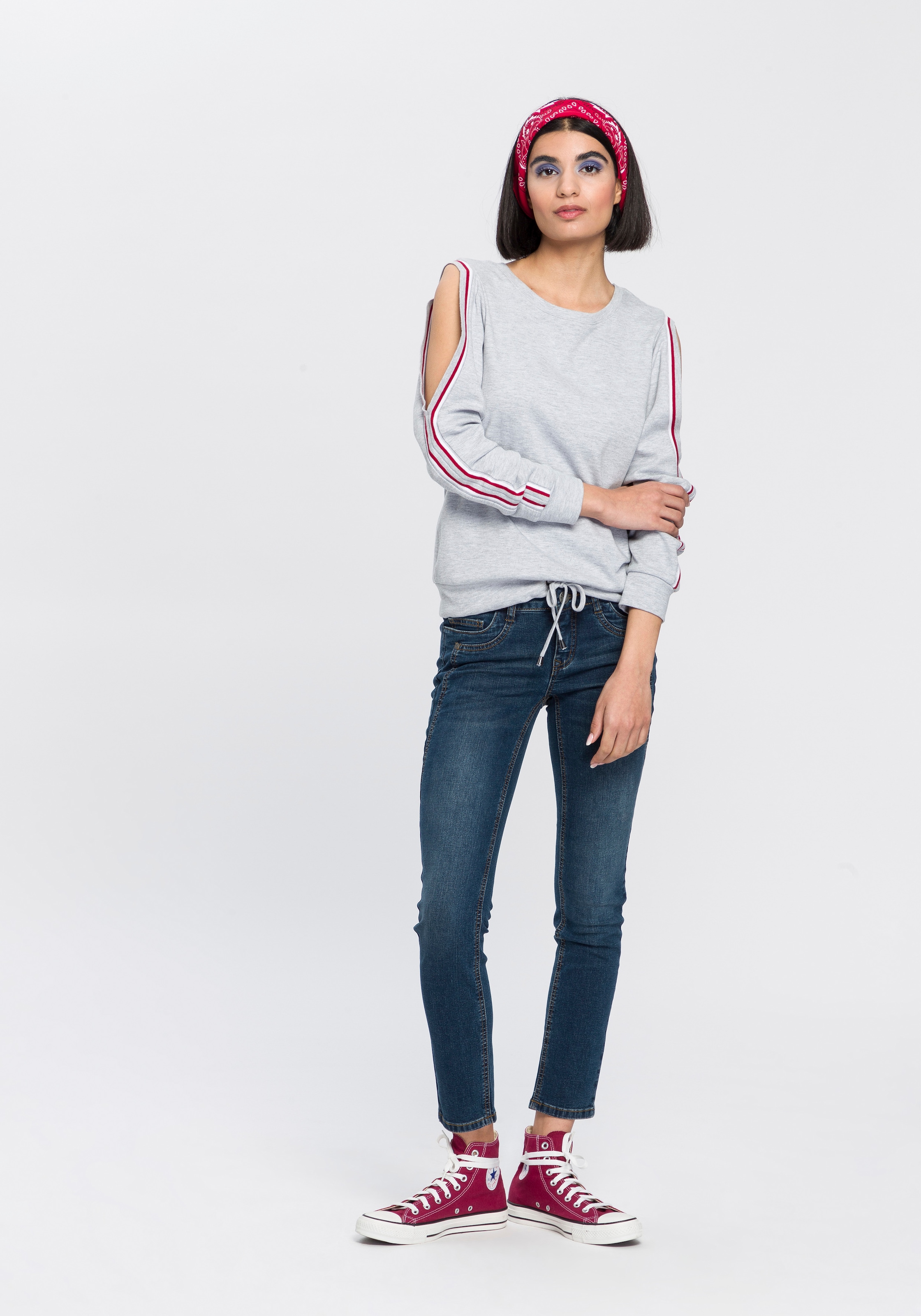 Keileinsätzen«, bestellen Arizona Jelmoli-Versand Schweiz 7/8-Jeans »mit bei Waist Low online